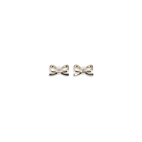 Self-Portrait GOLD CRYSTAL BOW EARRINGS