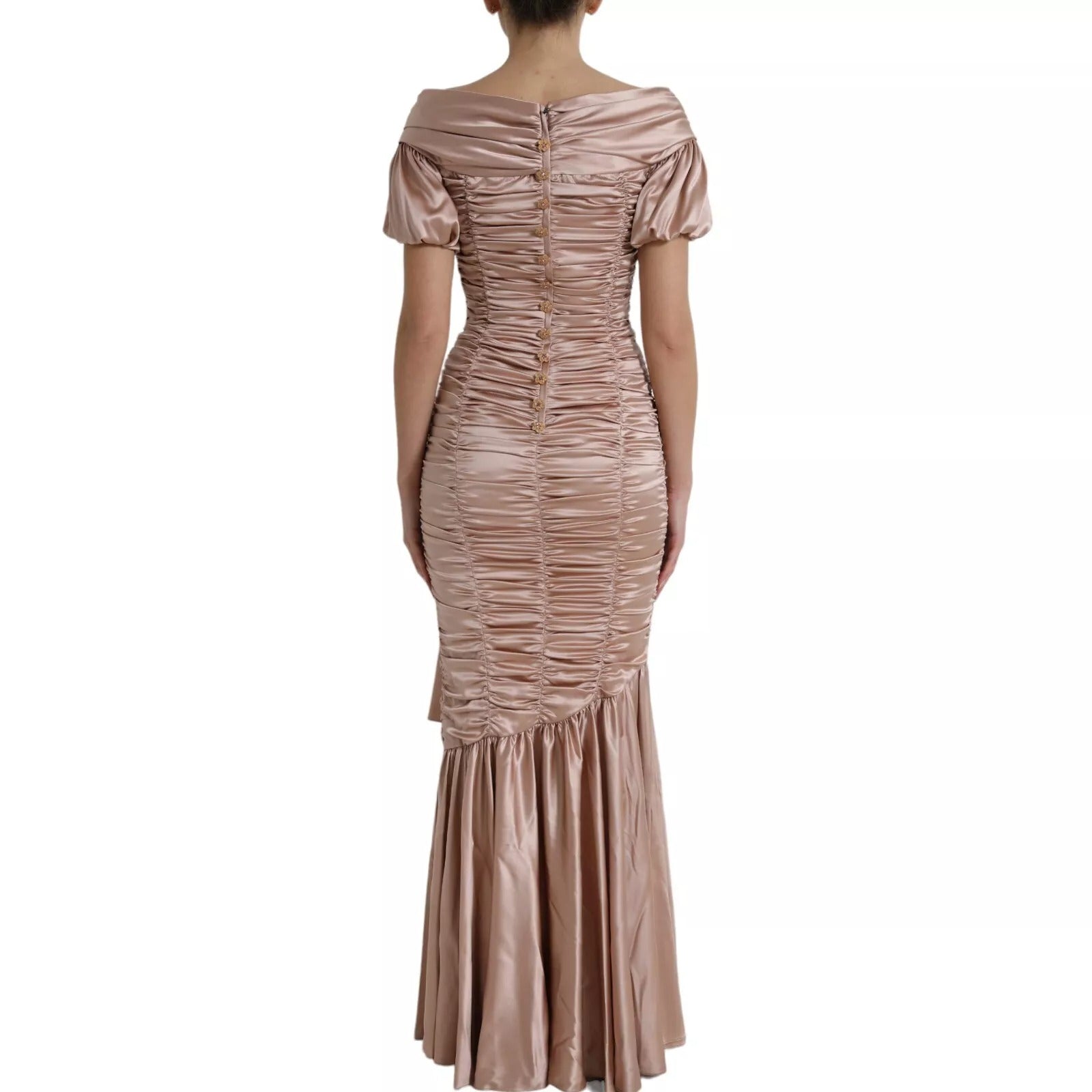 Dolce & Gabbana Pink Silk Stretch Sheath Mermaid Gown Dress