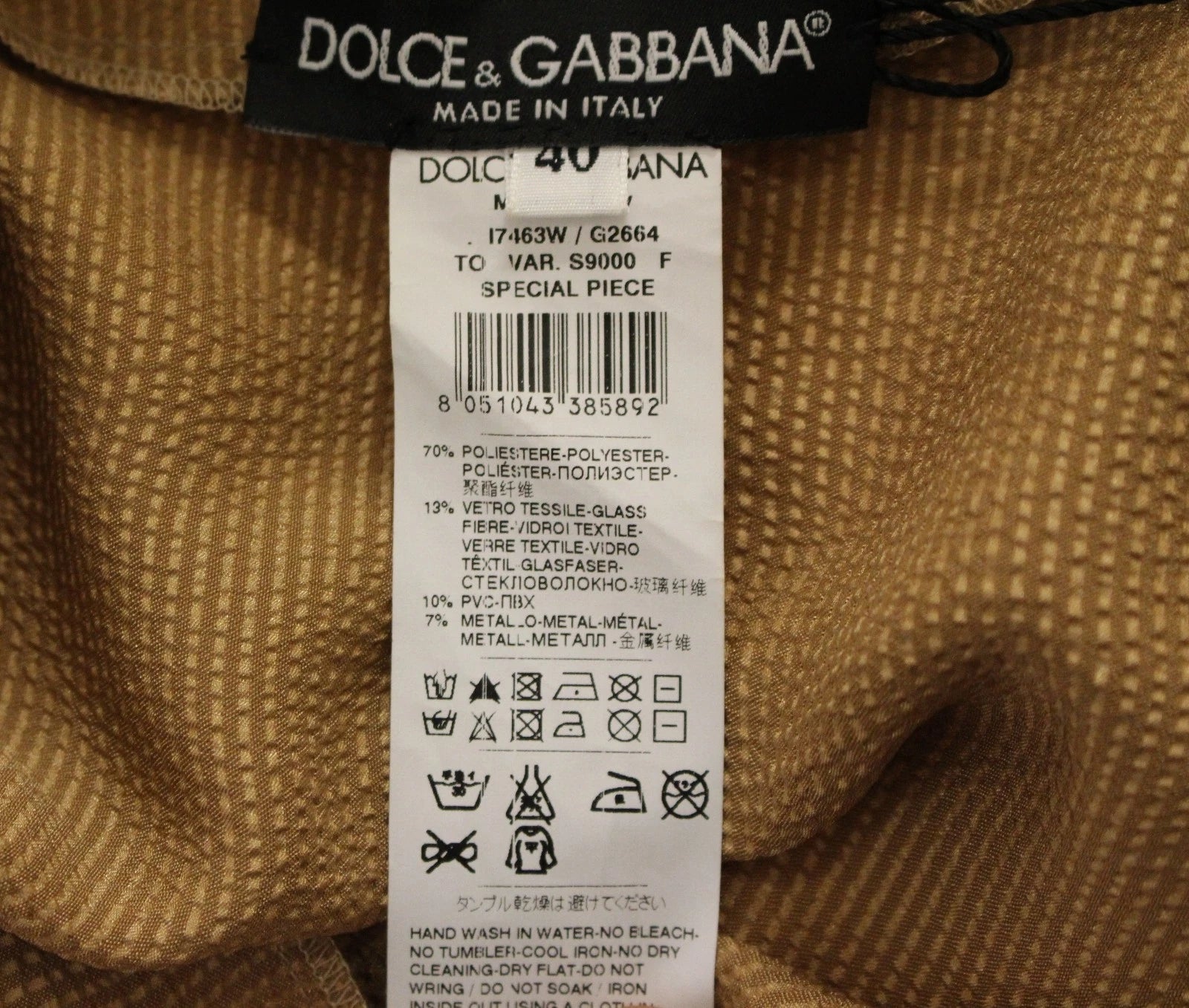 Dolce &amp; Gabbana Guld SPECIAL Piece Runway Krystalbluse