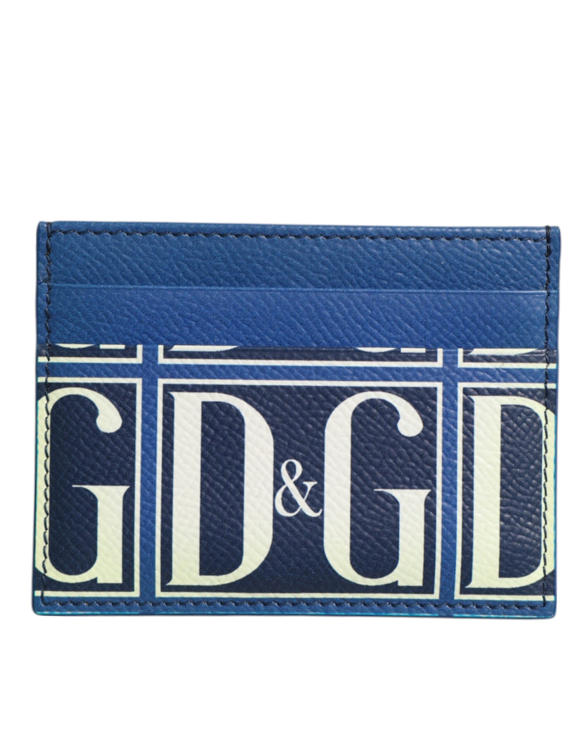 Dolce &amp; Gabbana Blå Kalveskind DG Logo Monogram Kortholder Pung