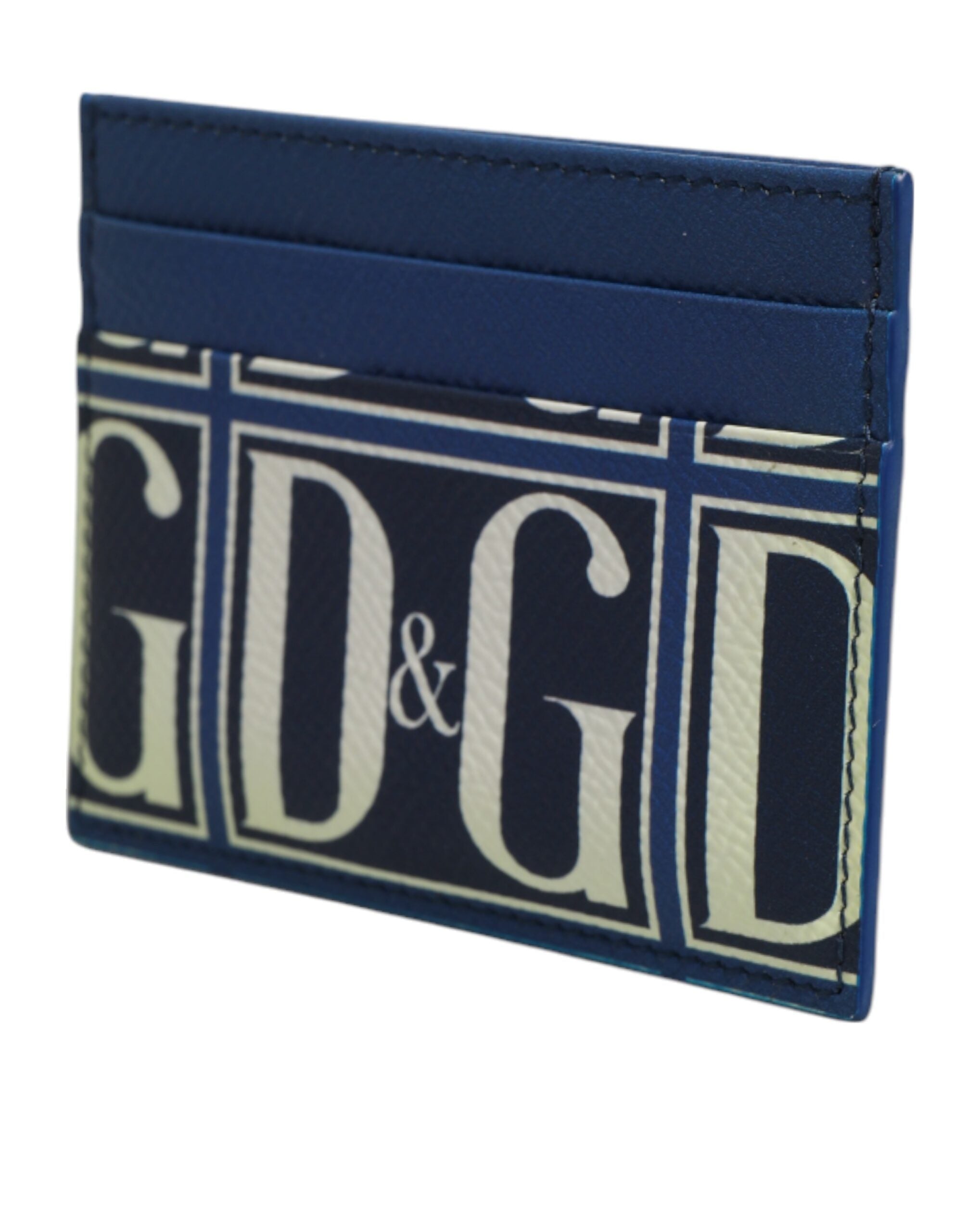 Dolce &amp; Gabbana Blå Kalveskind DG Logo Monogram Kortholder Pung