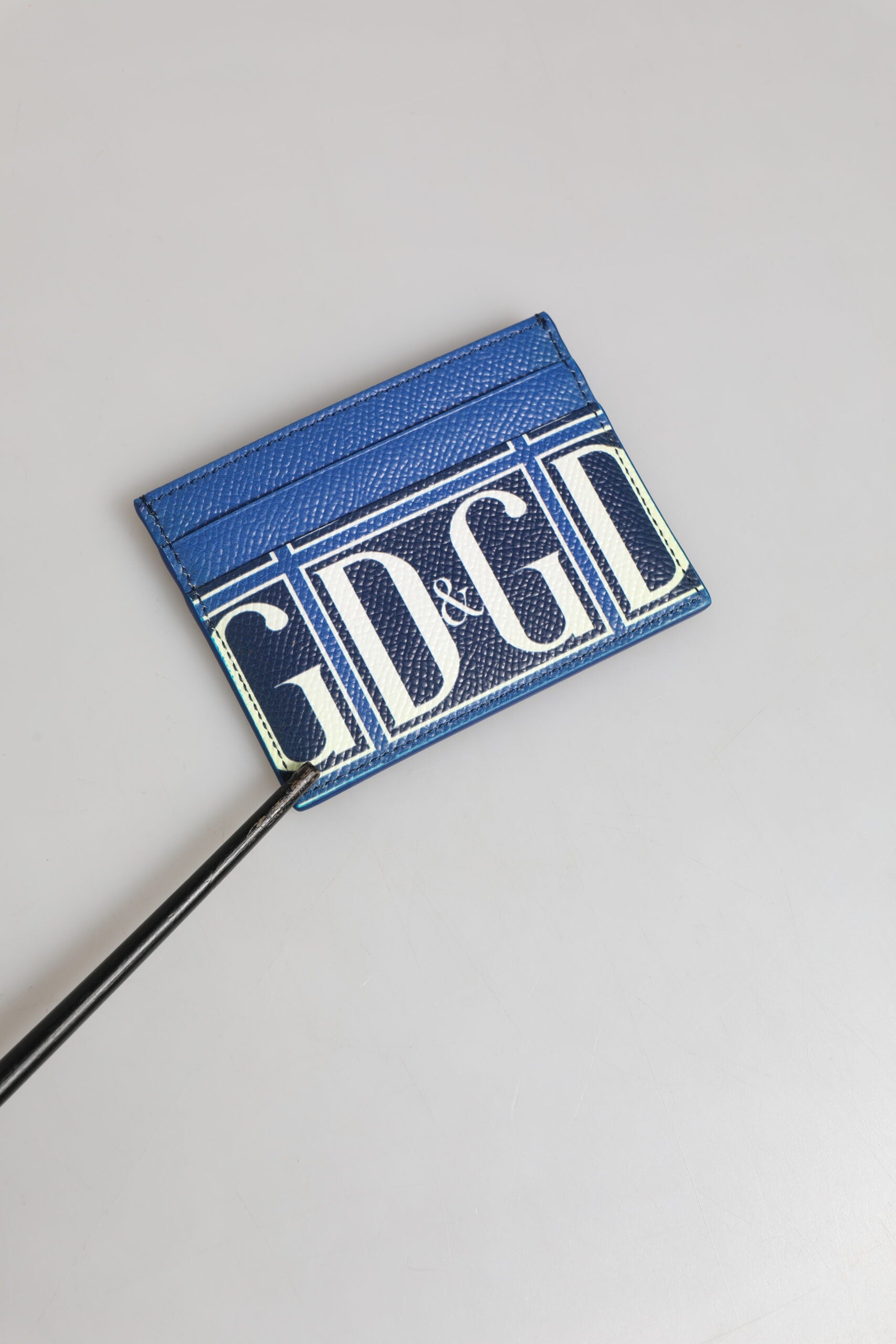 Dolce &amp; Gabbana Blå Kalveskind DG Logo Monogram Kortholder Pung