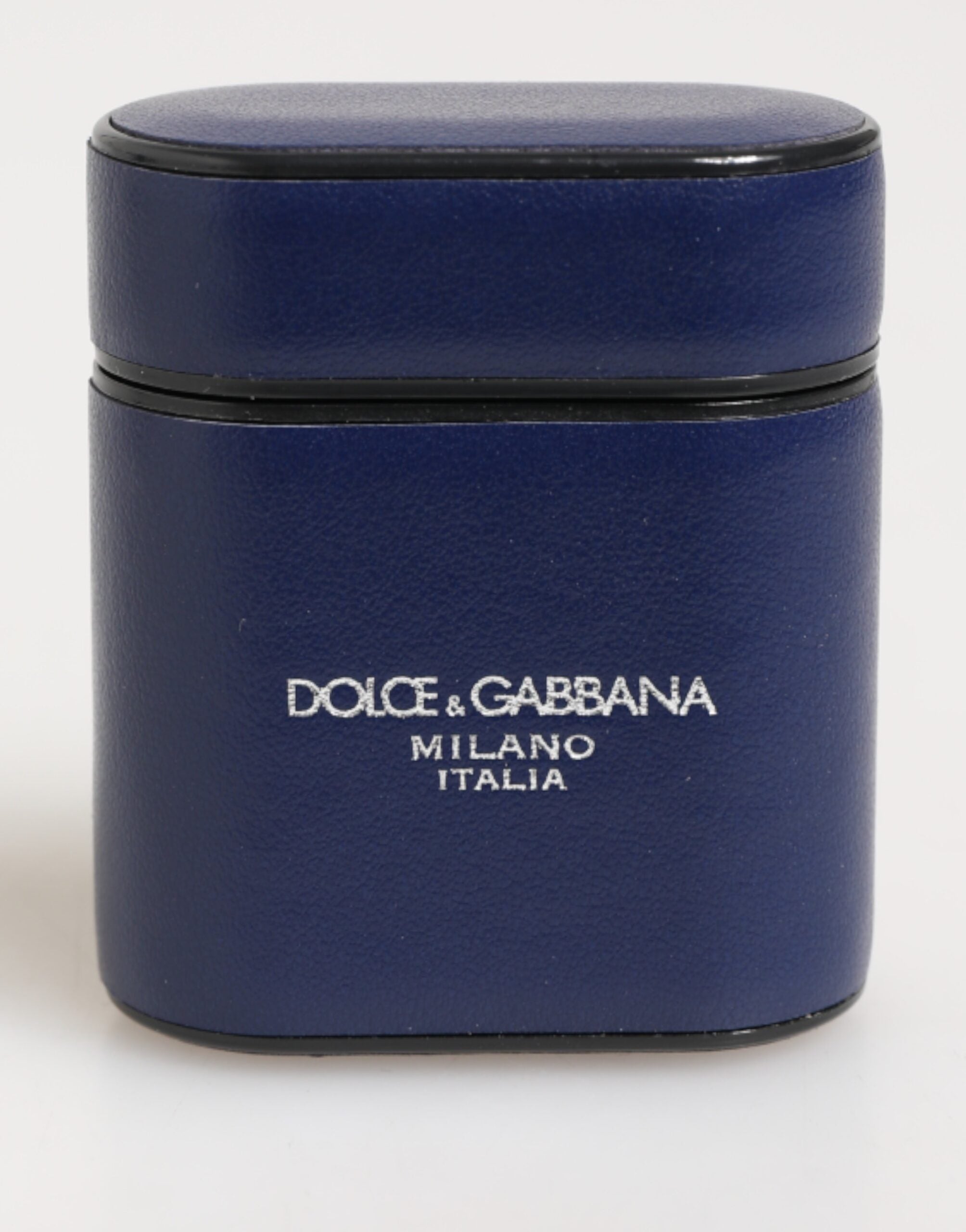 Dolce &amp; Gabbana Blå Läderfodral med Logotyptryck och Flipfodral till Herr Airpods
