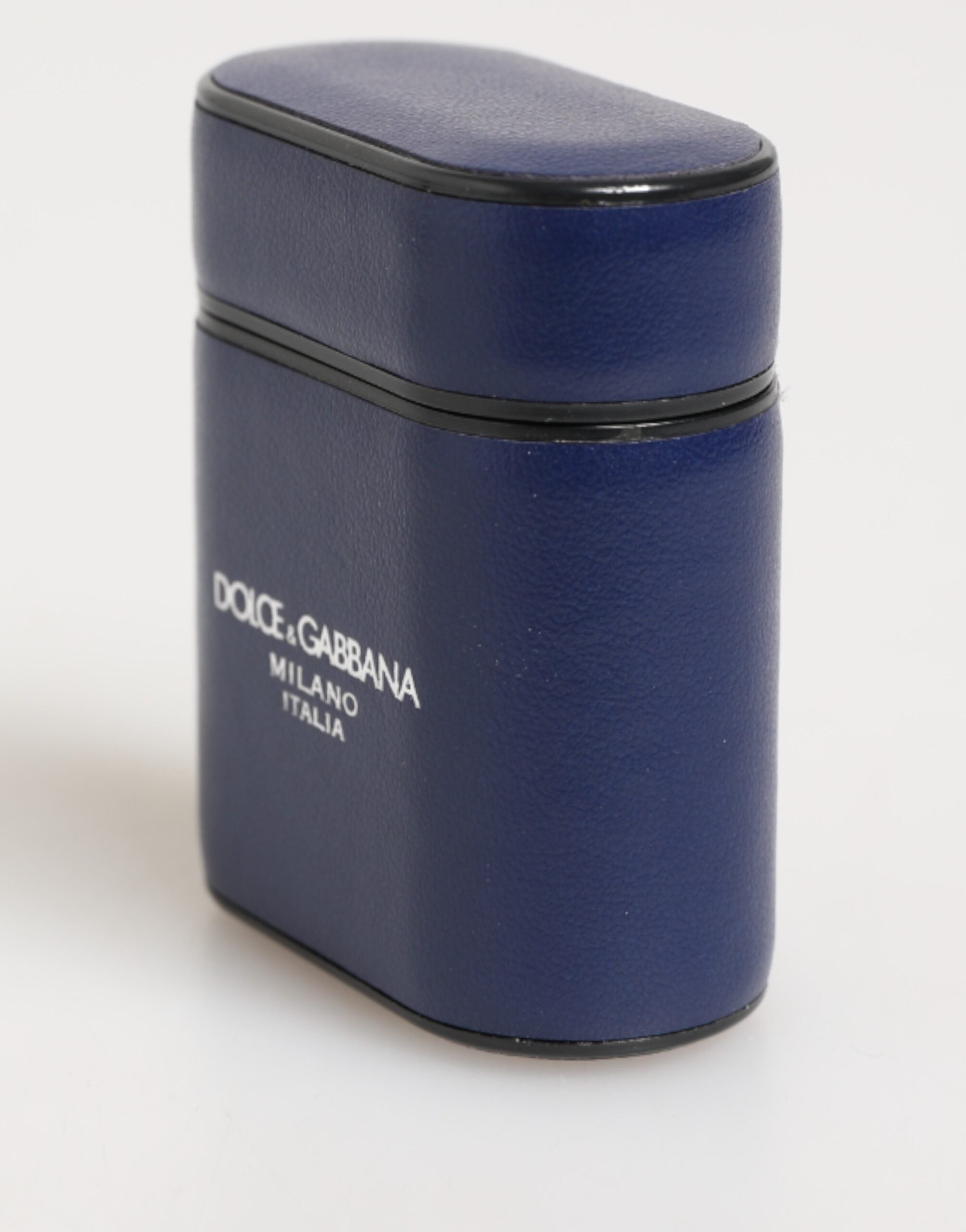 Dolce &amp; Gabbana Blå Läderfodral med Logotyptryck och Flipfodral till Herr Airpods