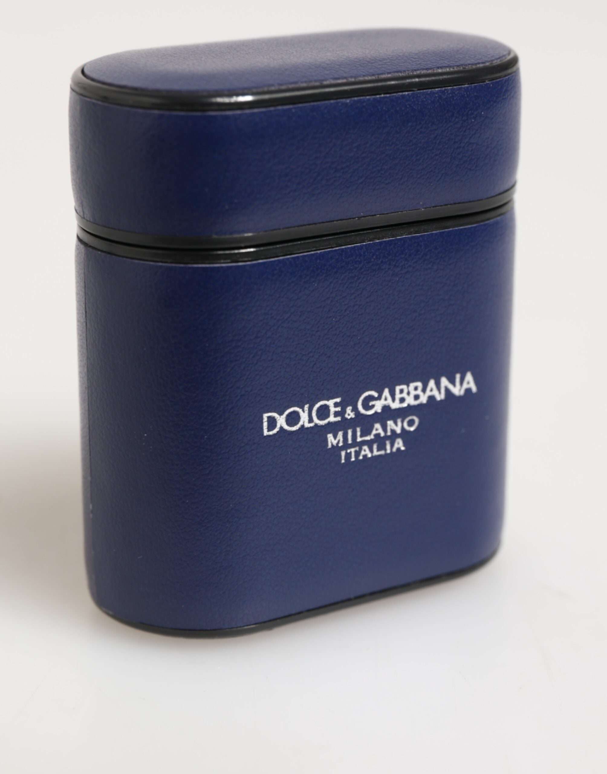 Dolce &amp; Gabbana Blå Läderfodral med Logotyptryck och Flipfodral till Herr Airpods