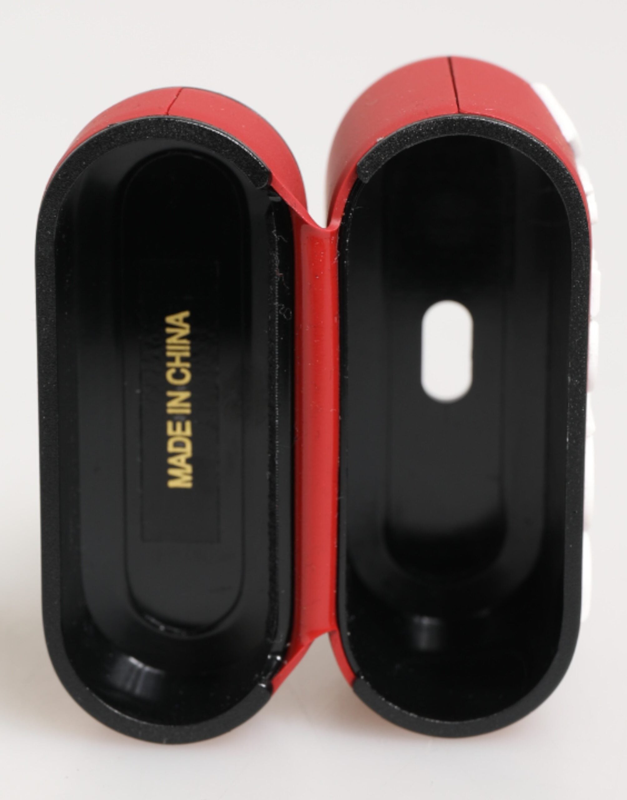 Dolce &amp; Gabbana Rød/Hvid Silikone-Etui med Præget Logo til Airpods