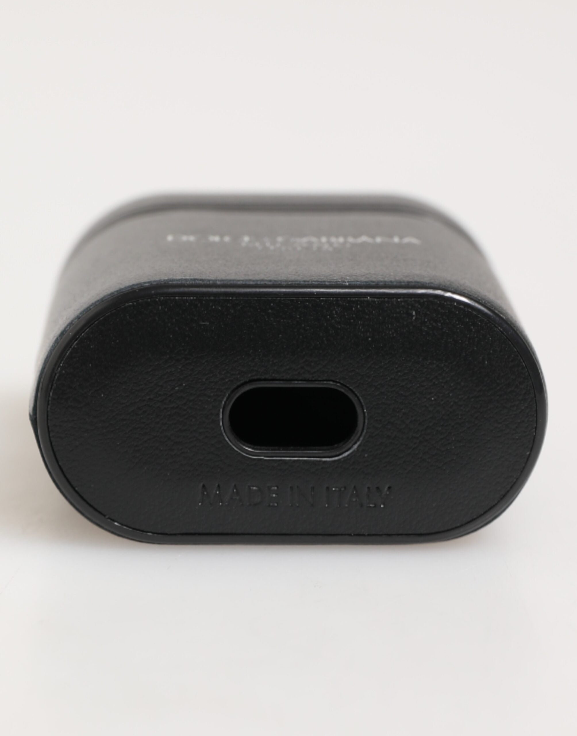 Dolce &amp; Gabbana sort kalveskind læder Logo Print Flip Holder Airpods etui