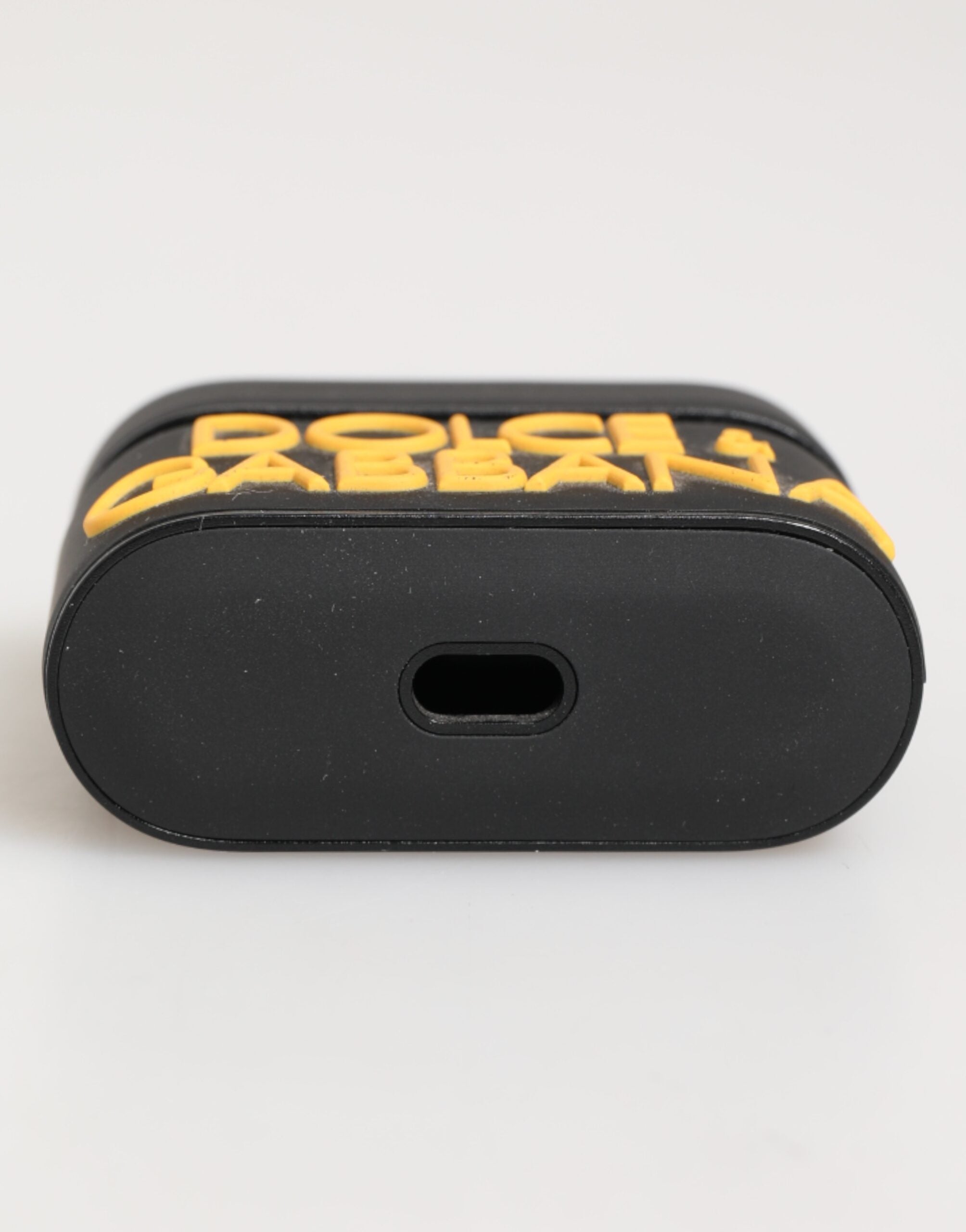Dolce &amp; Gabbana Svart Gult Gummifodral med Präglad Logotyp Tillbehör för Airpods
