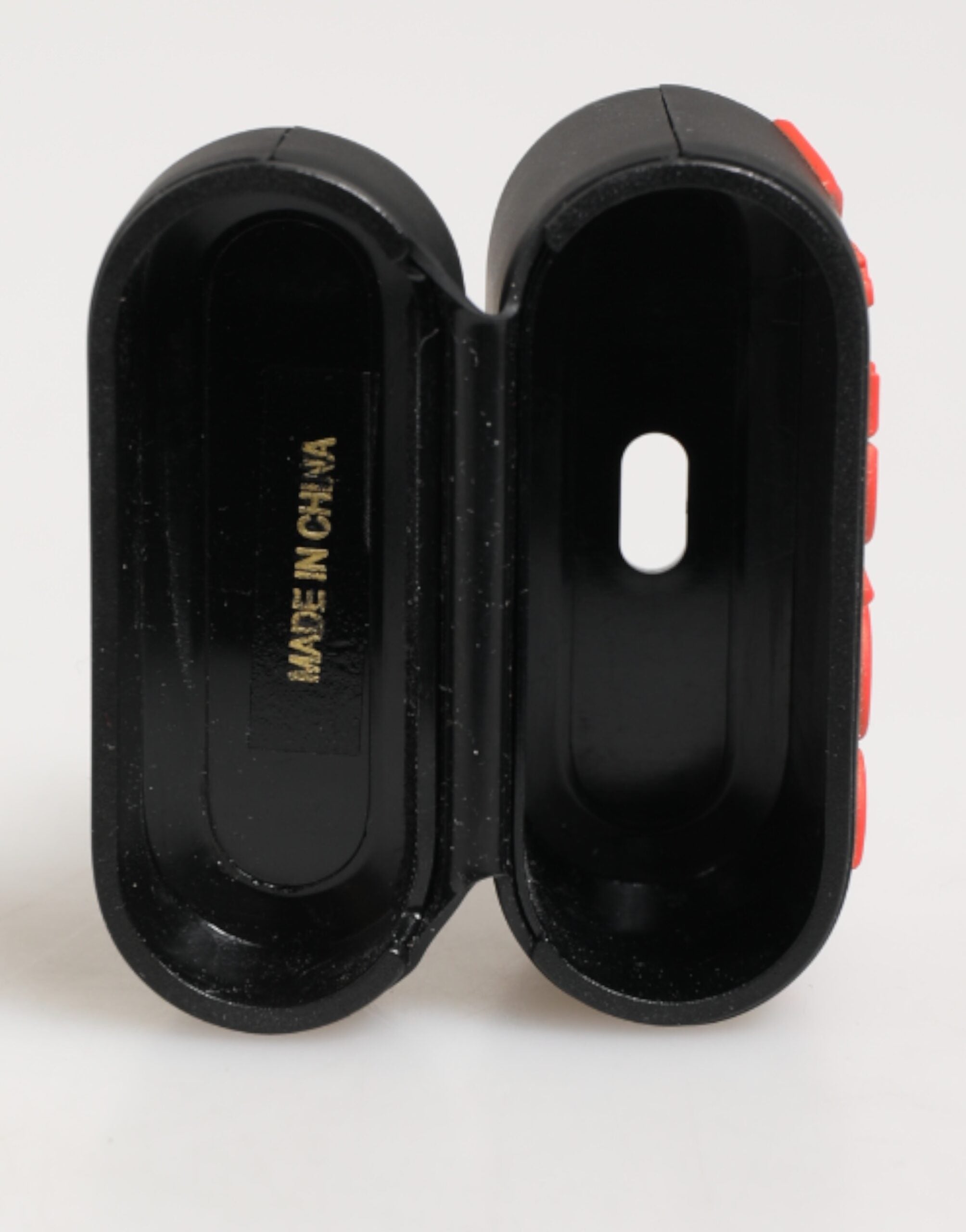 Dolce &amp; Gabbana Svart Orange Gummifodral med Präglad Logotyp och Tillbehör till Airpods