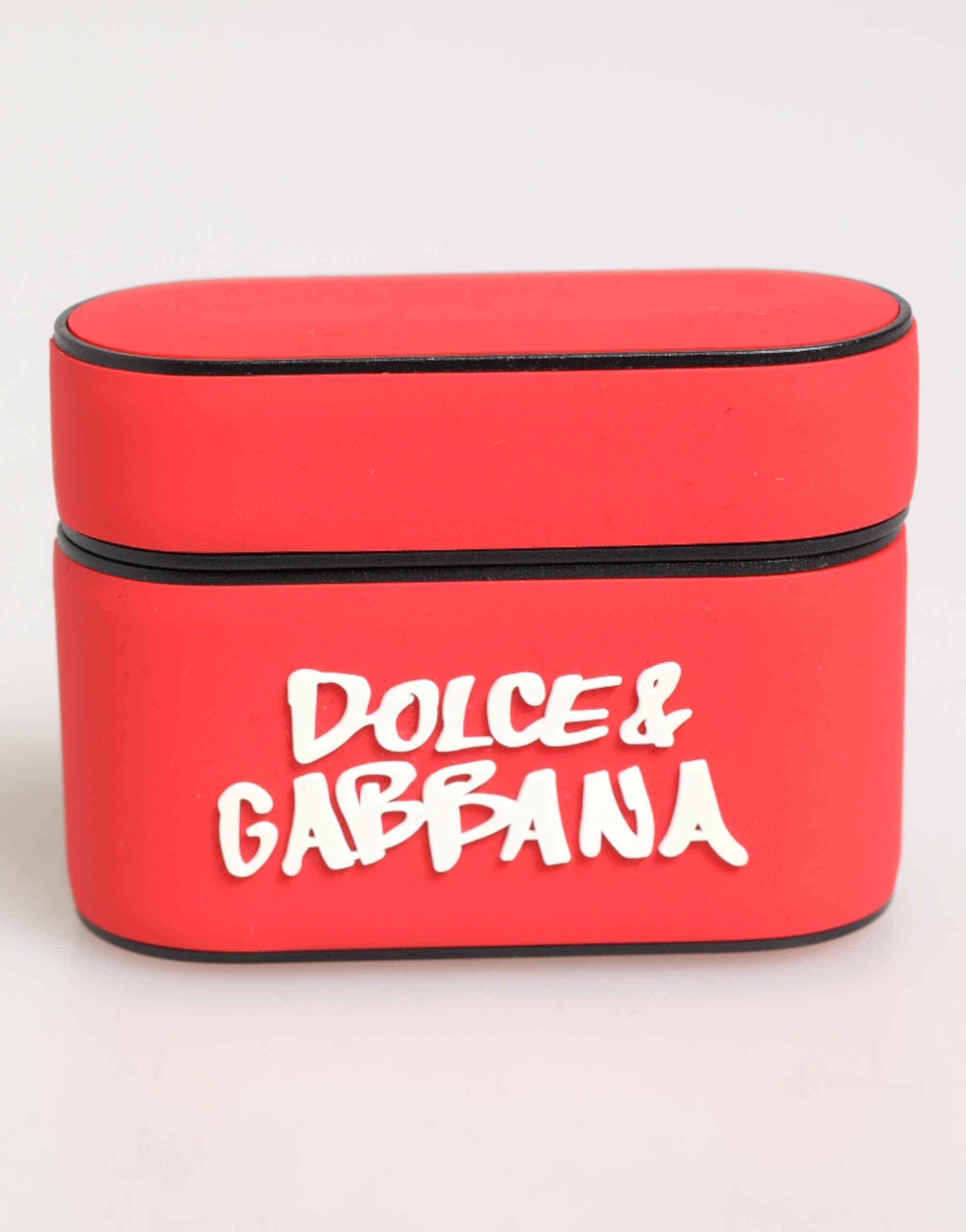 Dolce &amp; Gabbana Rött PVC DG Logo Präglat Herrfodral till Airpods