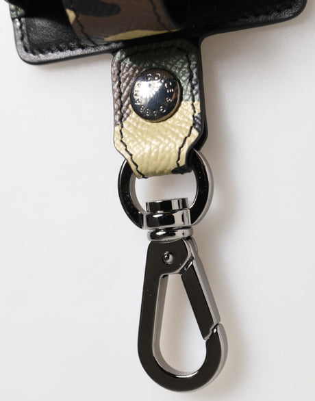 Dolce &amp; Gabbana Flerfärgat Kamouflage Lädermetallfodral för Airpods