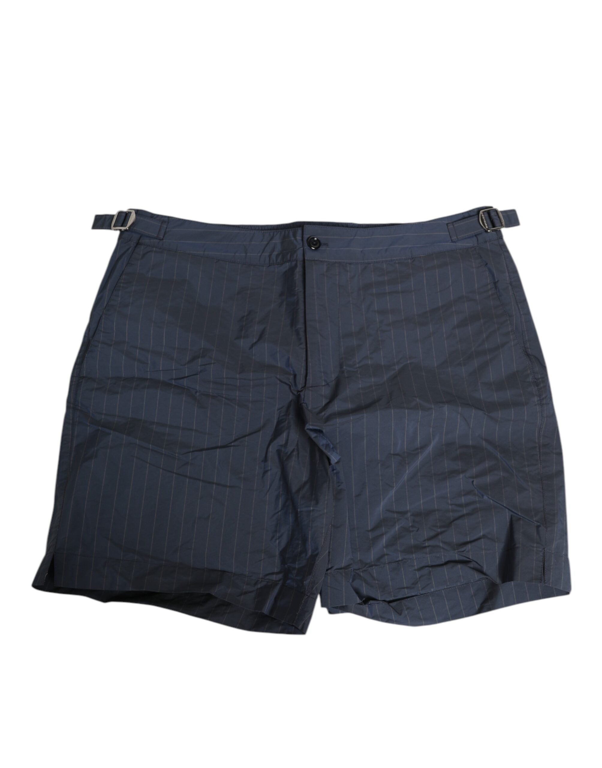 Dolce &amp; Gabbana Marineblå Polyester Pinstribede Herreshorts Badetøj