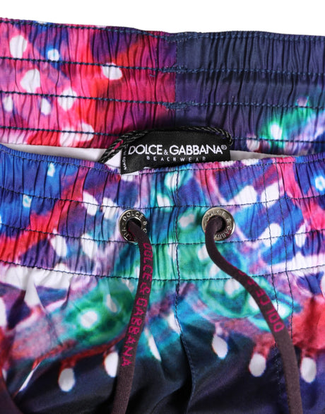 Dolce &amp; Gabbana Flerfarvede Neonprint Polyester Shorts Badetøj
