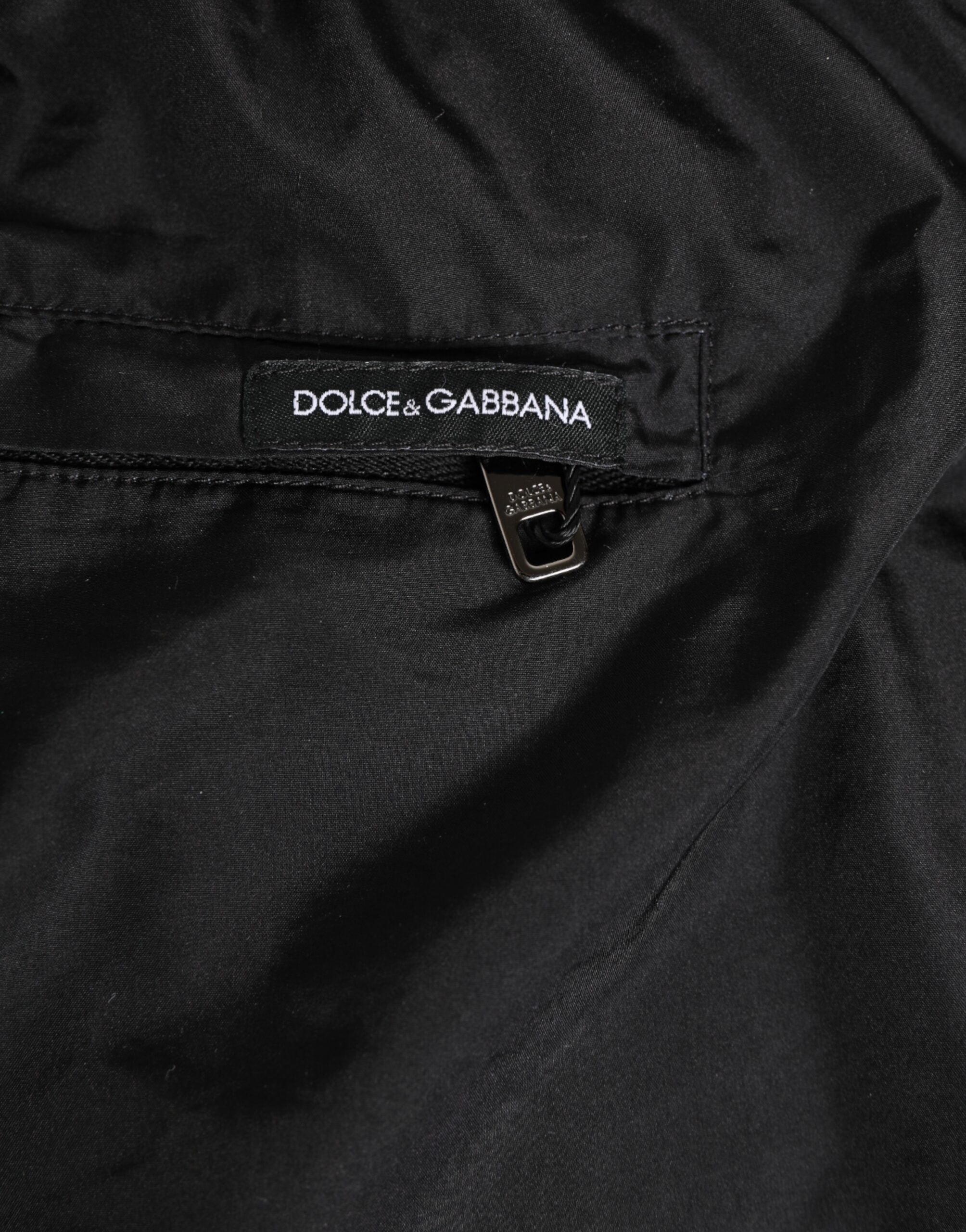 Dolce &amp; Gabbana Sort/Hvid Stribet DG Logo Herre Kort Badetøj