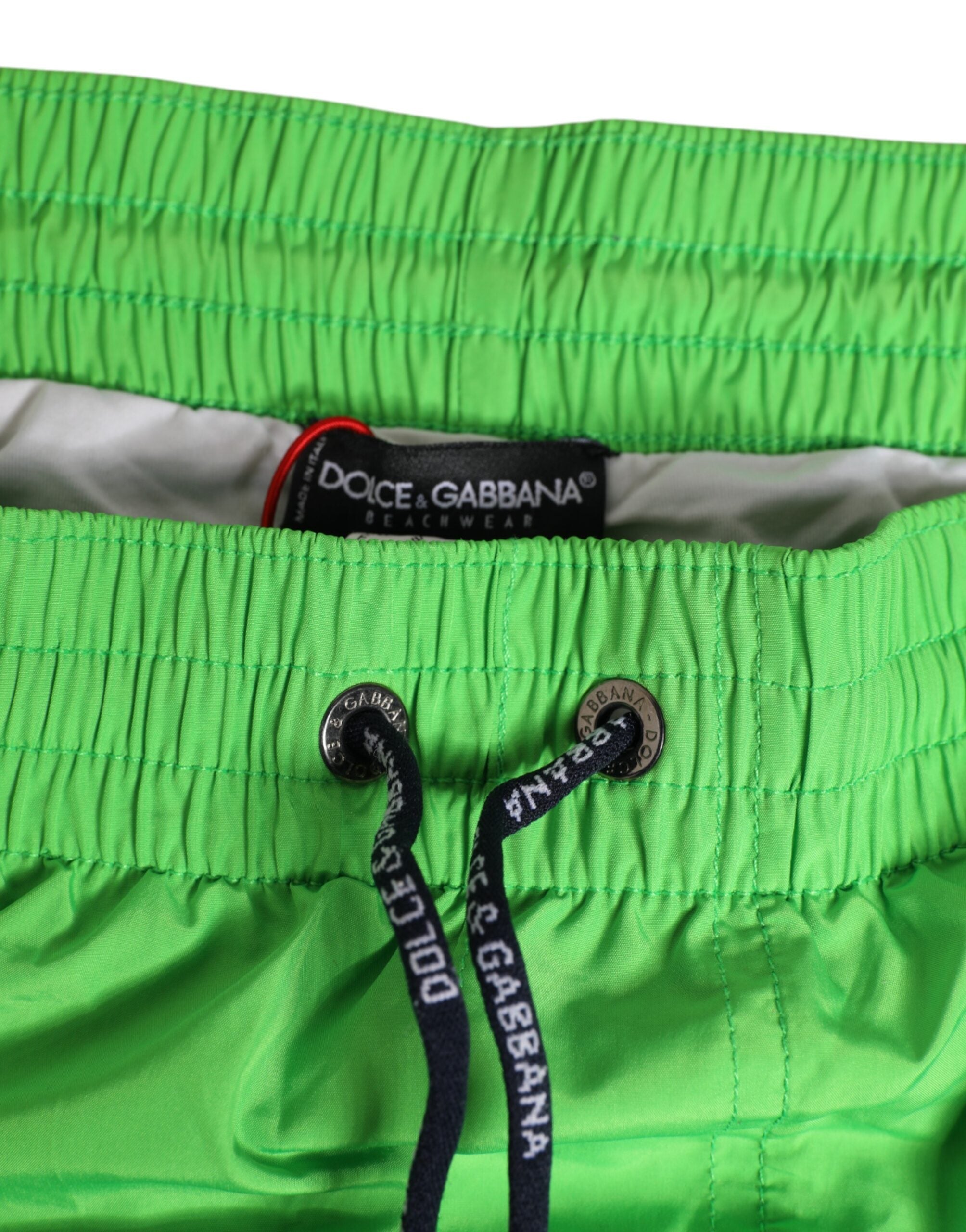 Dolce &amp; Gabbana Grønne Nylon Shorts til Herrer med Snørelukning Badetøj