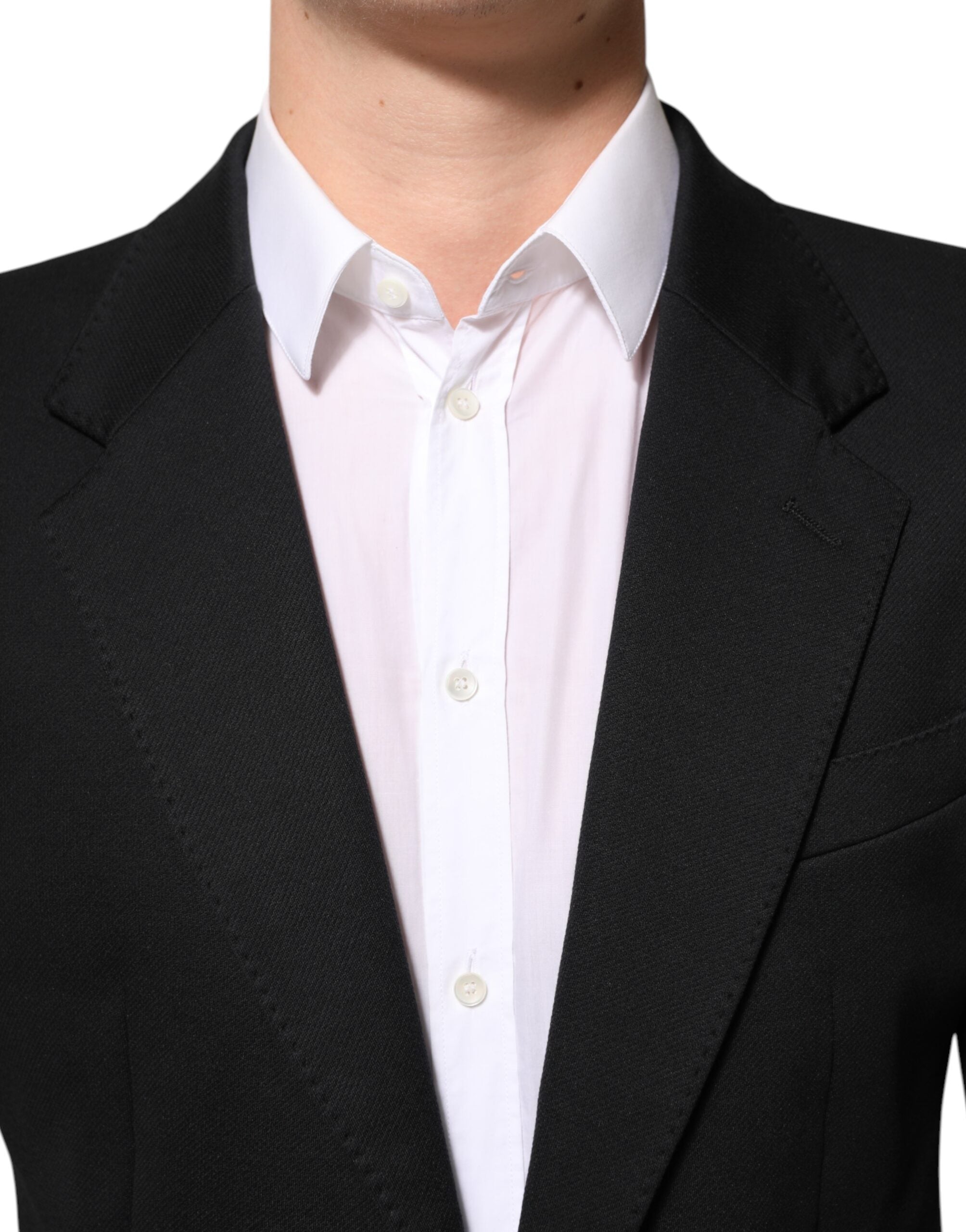 Dolce &amp; Gabbana Mørkeblå Bomuld Herre Jakke Frakke Blazer Suit