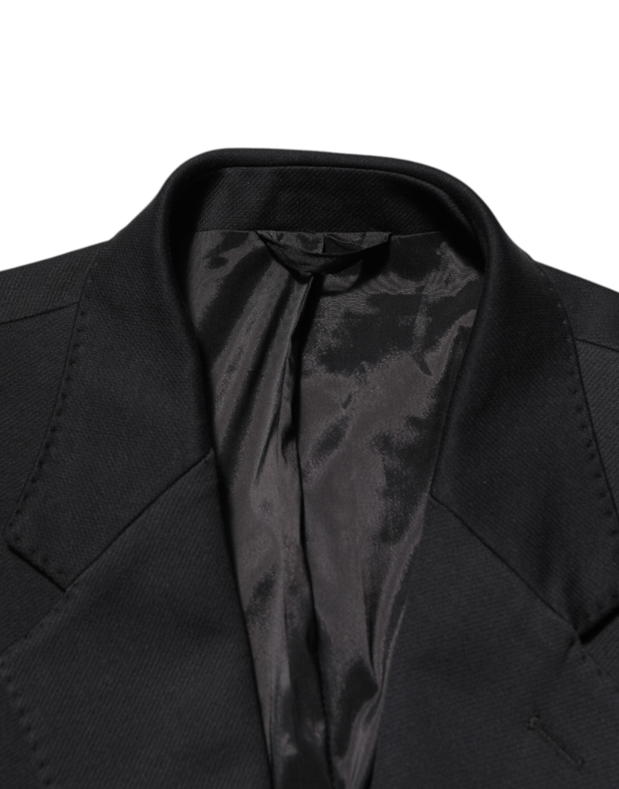 Dolce &amp; Gabbana Mørkeblå Bomuld Herre Jakke Frakke Blazer Suit