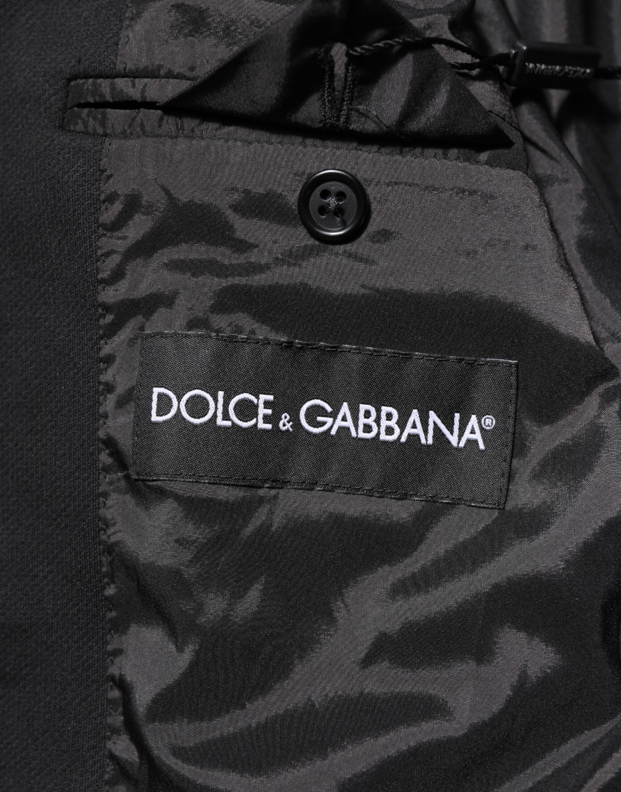 Dolce &amp; Gabbana Mørkeblå Bomuld Herre Jakke Frakke Blazer Suit
