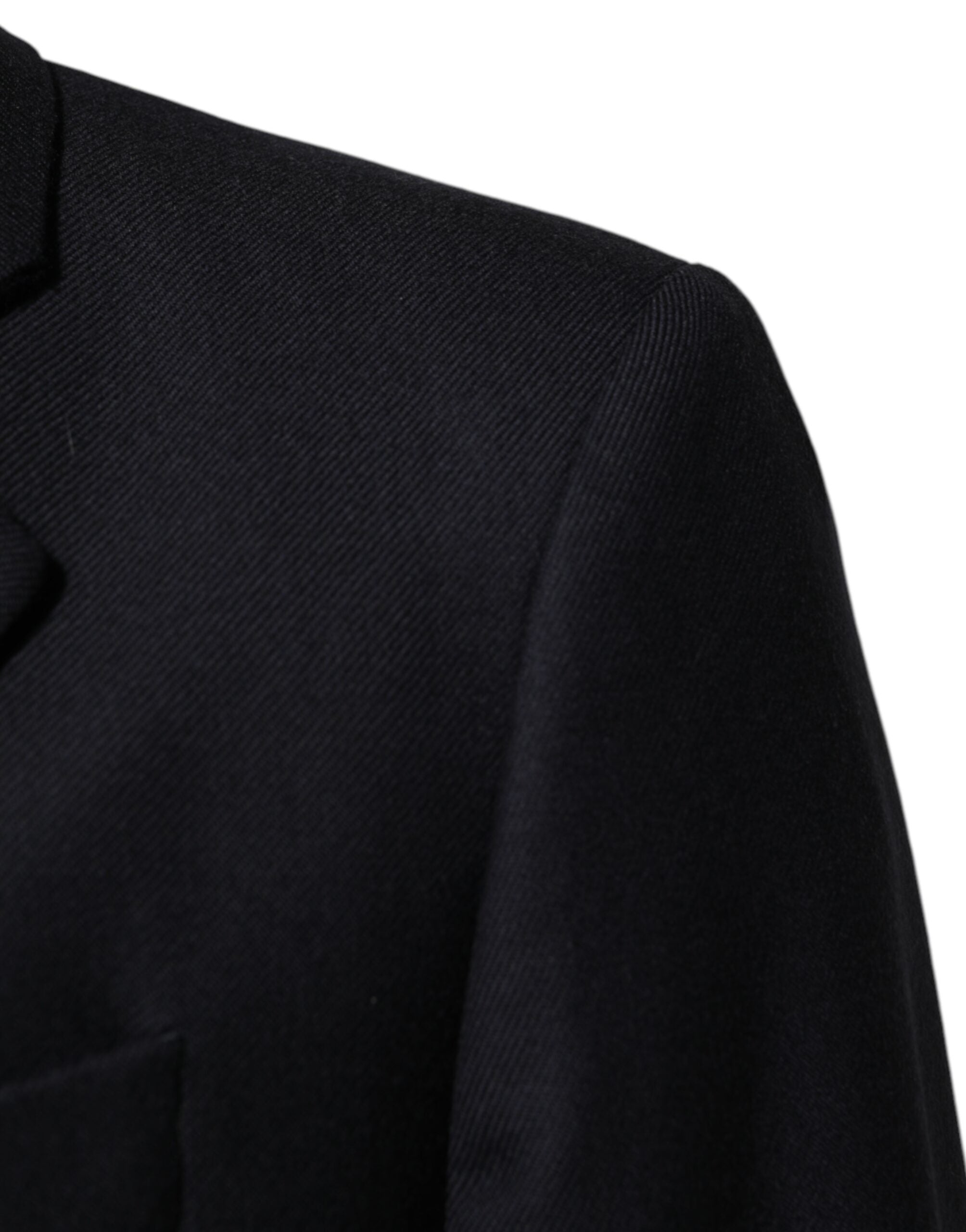 Dolce &amp; Gabbana Mørkeblå Uld Herre Jakke Frakke Blazer Suit