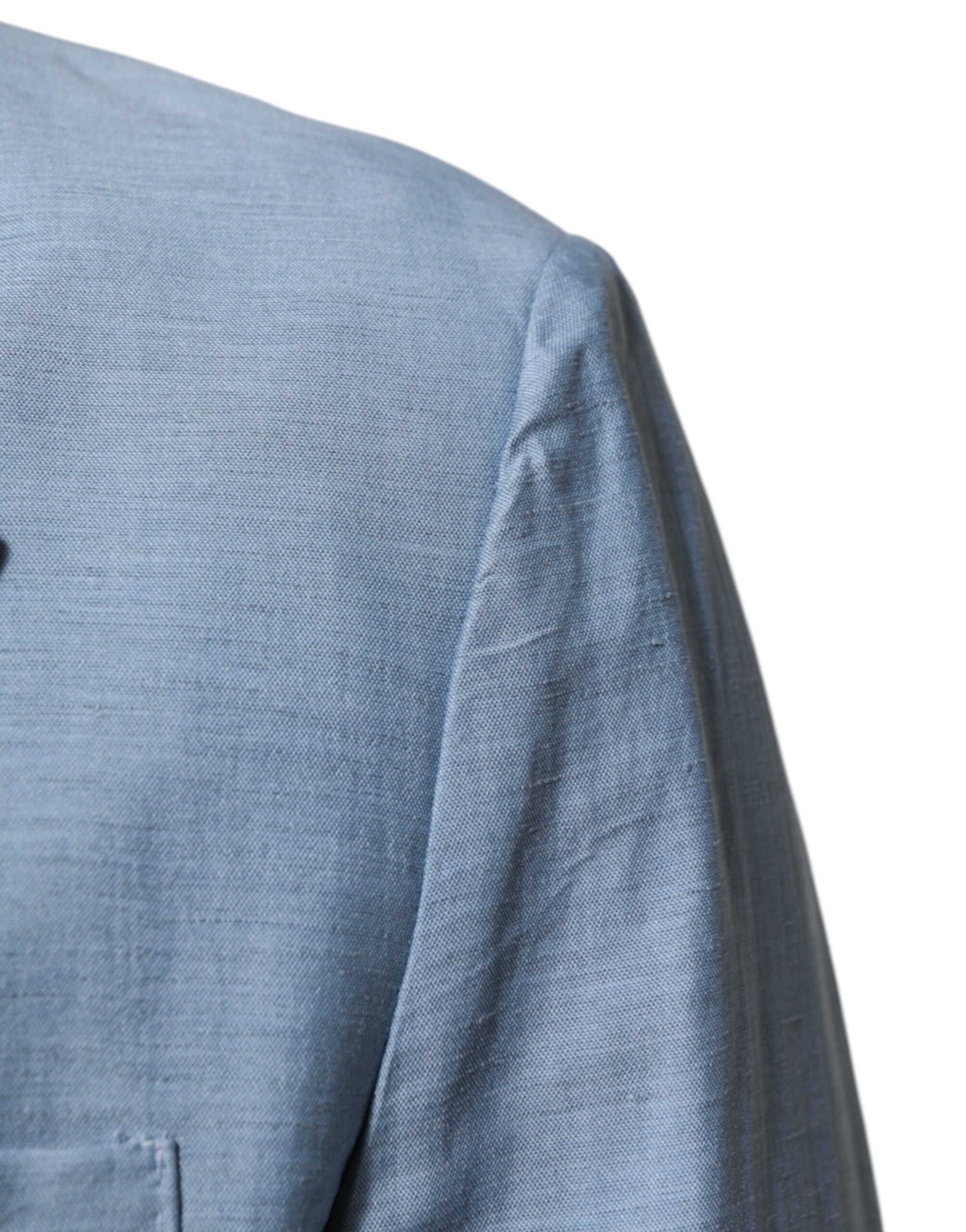Dolce &amp; Gabbana Lyseblå Hør Dobbeltradet Herrejakke Blazer