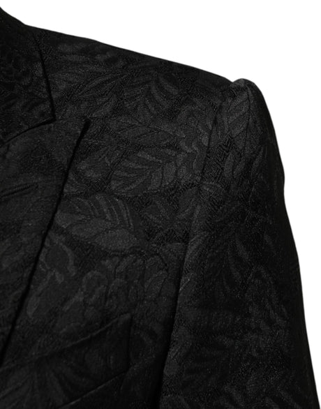 Dolce &amp; Gabbana Sort 3-delt Brokade Jacquard Suit MARTINI