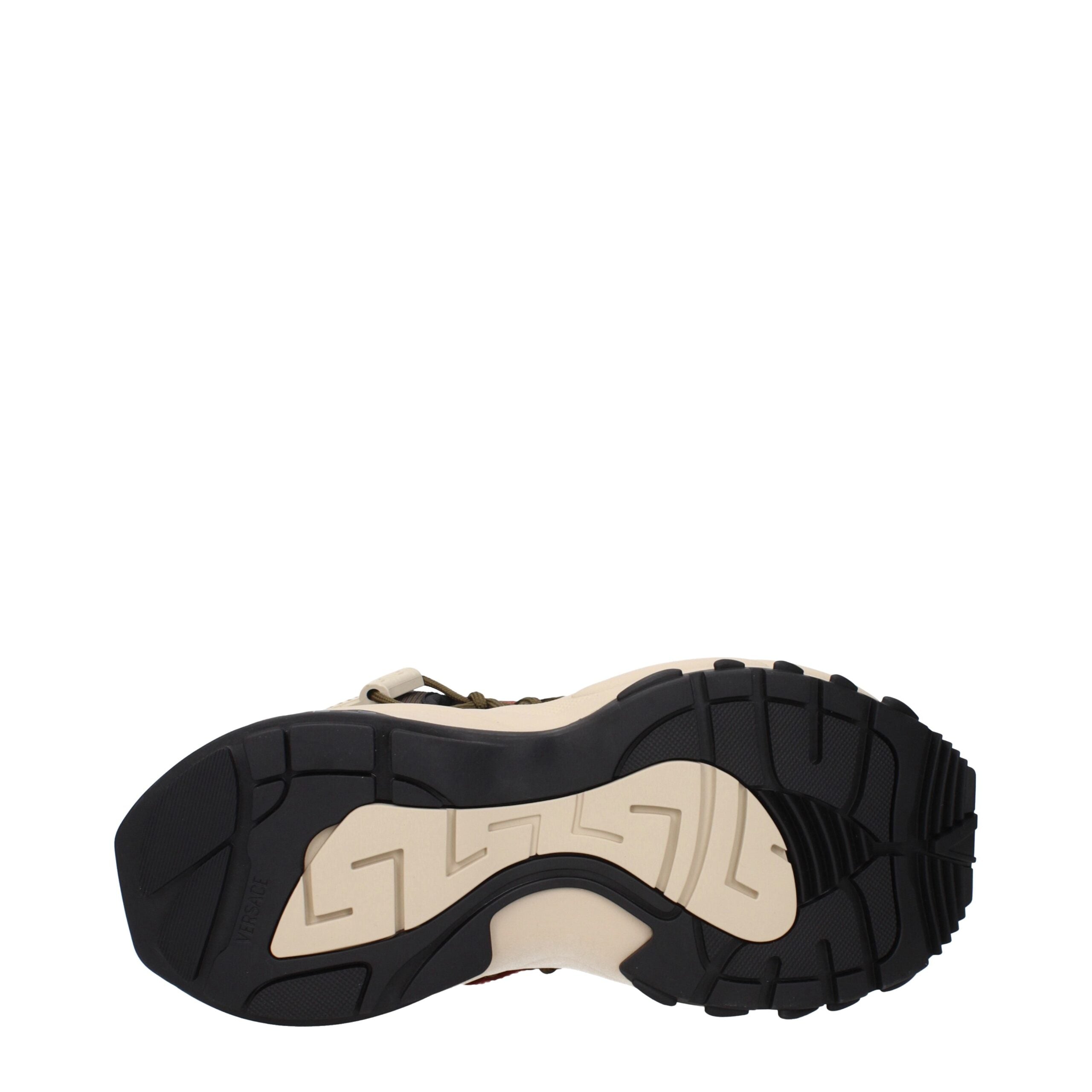 Versace Beige Leather Athletic Sneakers
