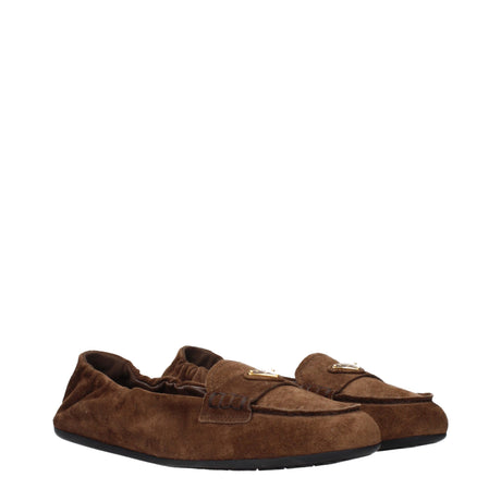 Prada Brown Leather Slip-On Loafers