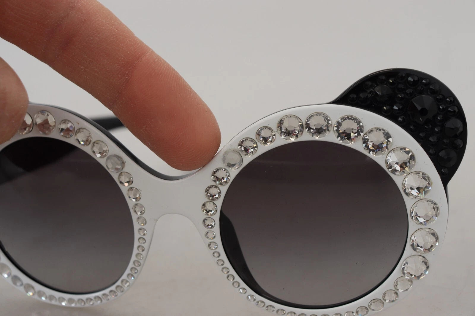 Dolce &amp; Gabbana DG4325BM Hvide Sorte Acetat Krystal Solbriller