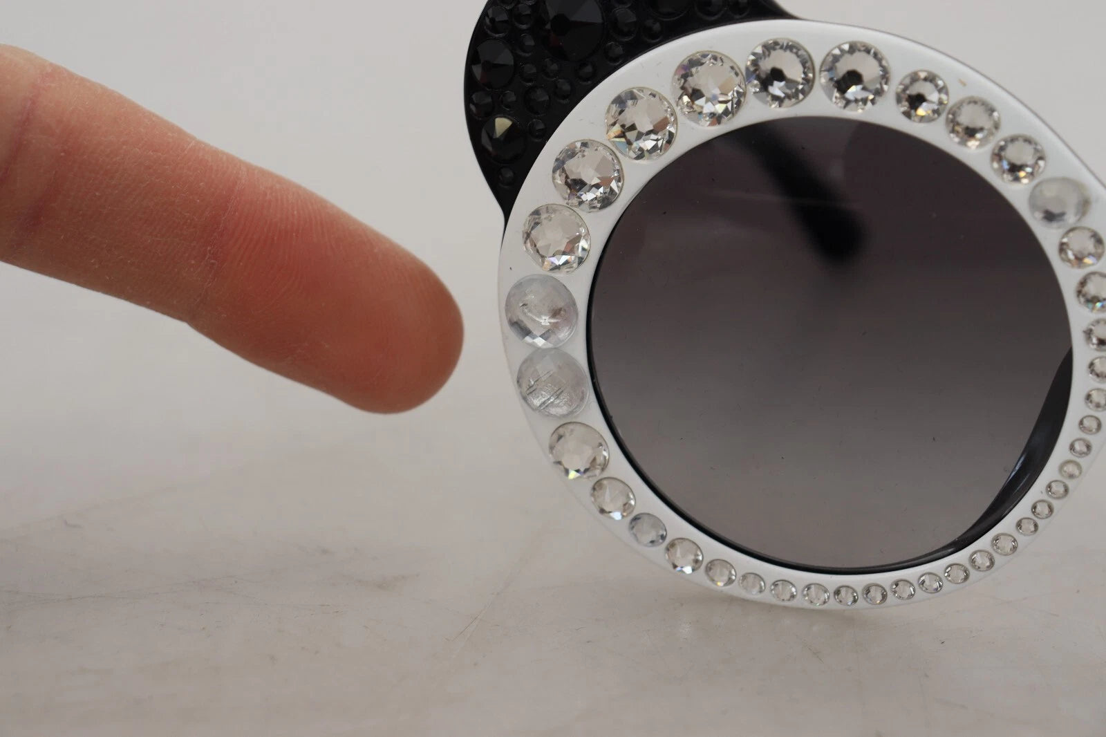 Dolce &amp; Gabbana DG4325BM Hvide Sorte Acetat Krystal Solbriller
