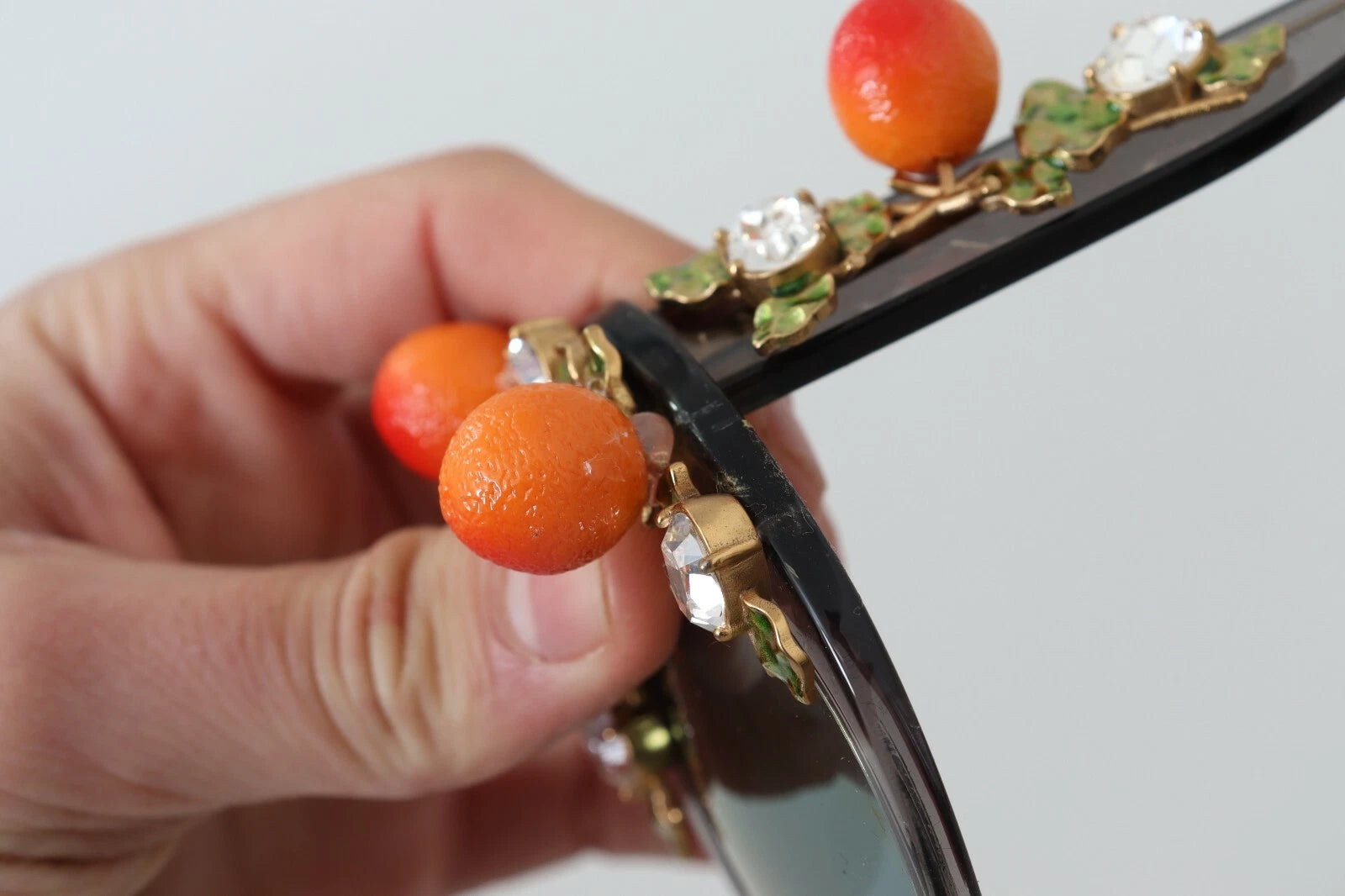 Dolce &amp; Gabbana DG4283B Acetatkrystaller Orange Applikationer Solbriller