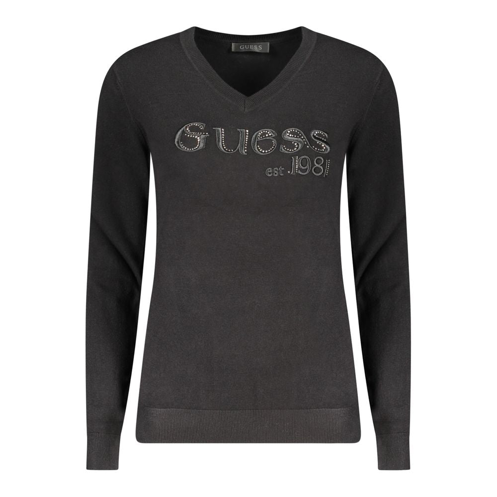 Guess Jeans Sort Viscose Sweater til kvinder