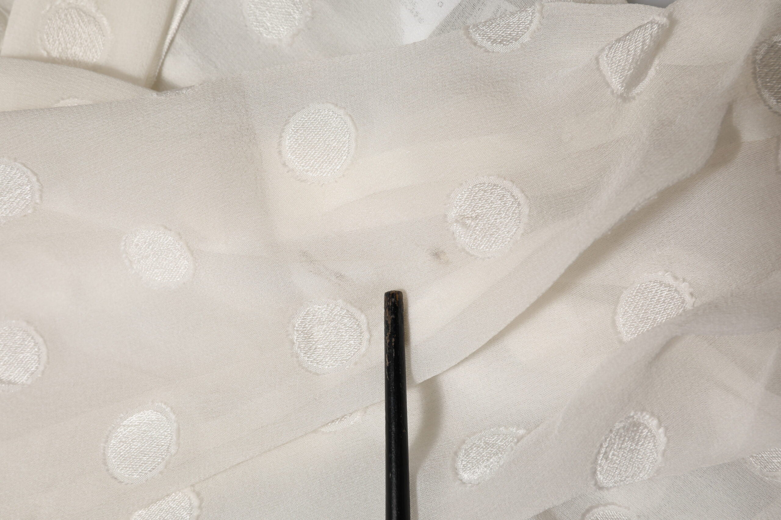 Dolce &amp; Gabbana Hvid Polka Transparent Silke Skjortetop med Butterfly