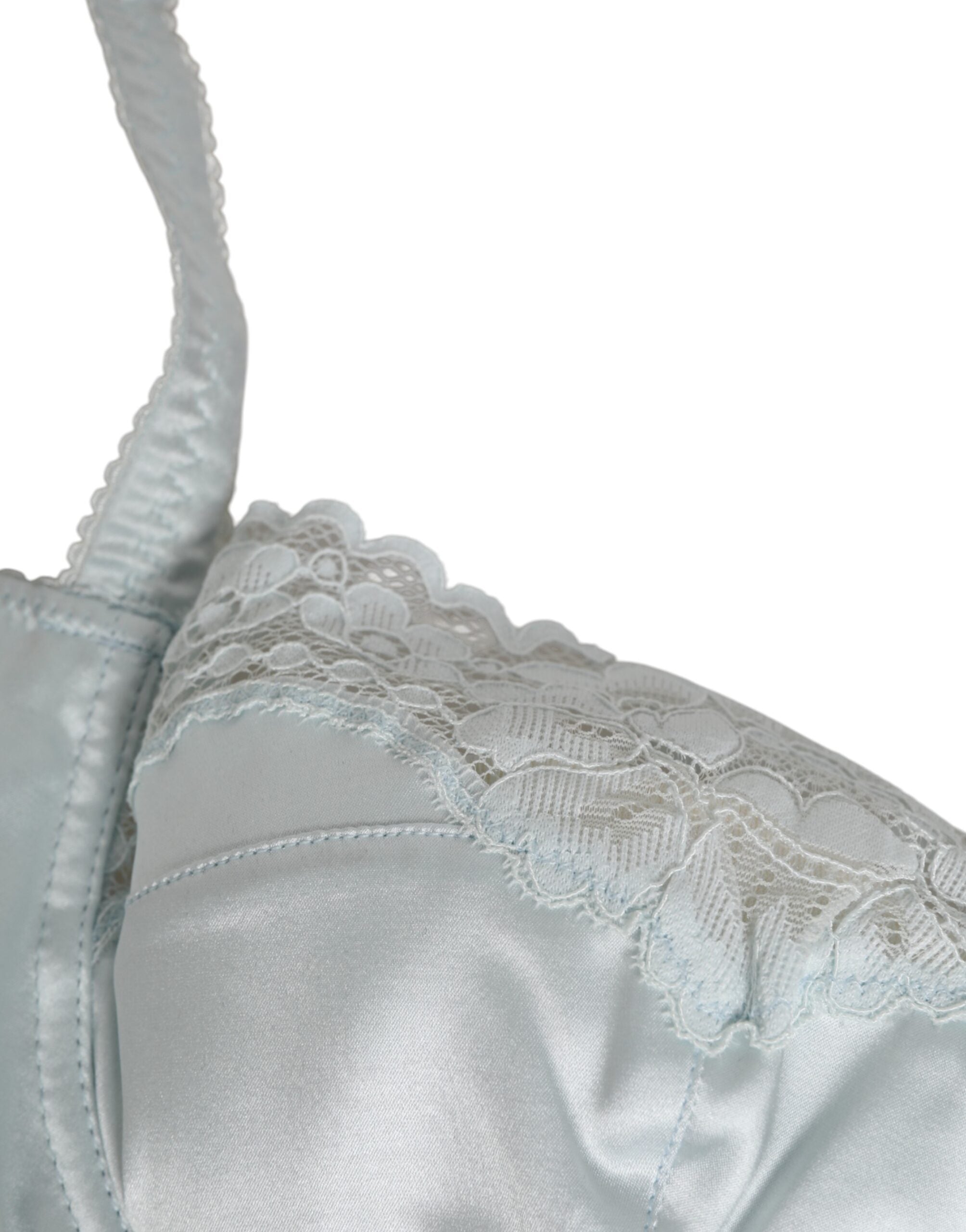 Dolce & Gabbana Light Blue Silk Semi-Padded Balconette Underwear
