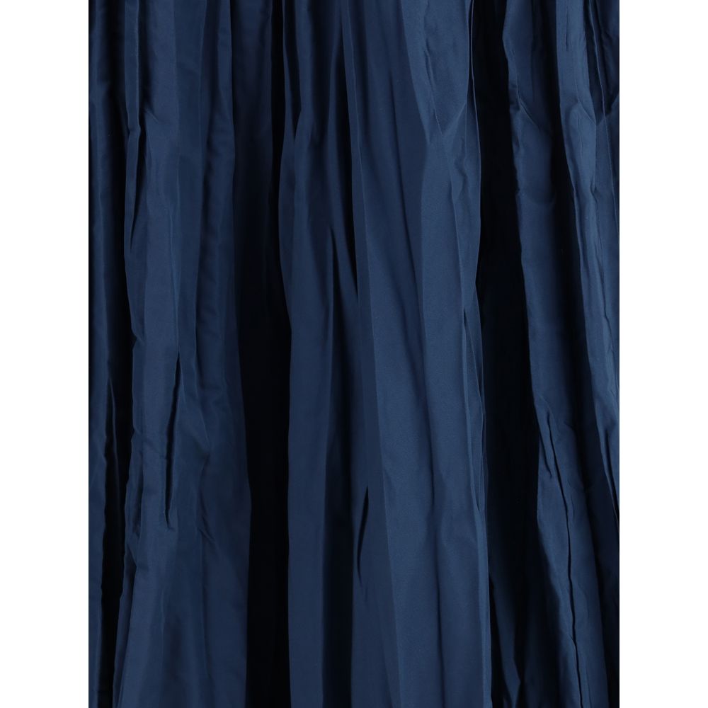 Sara Roka Crinkle-effect design pleated midi Skirt
