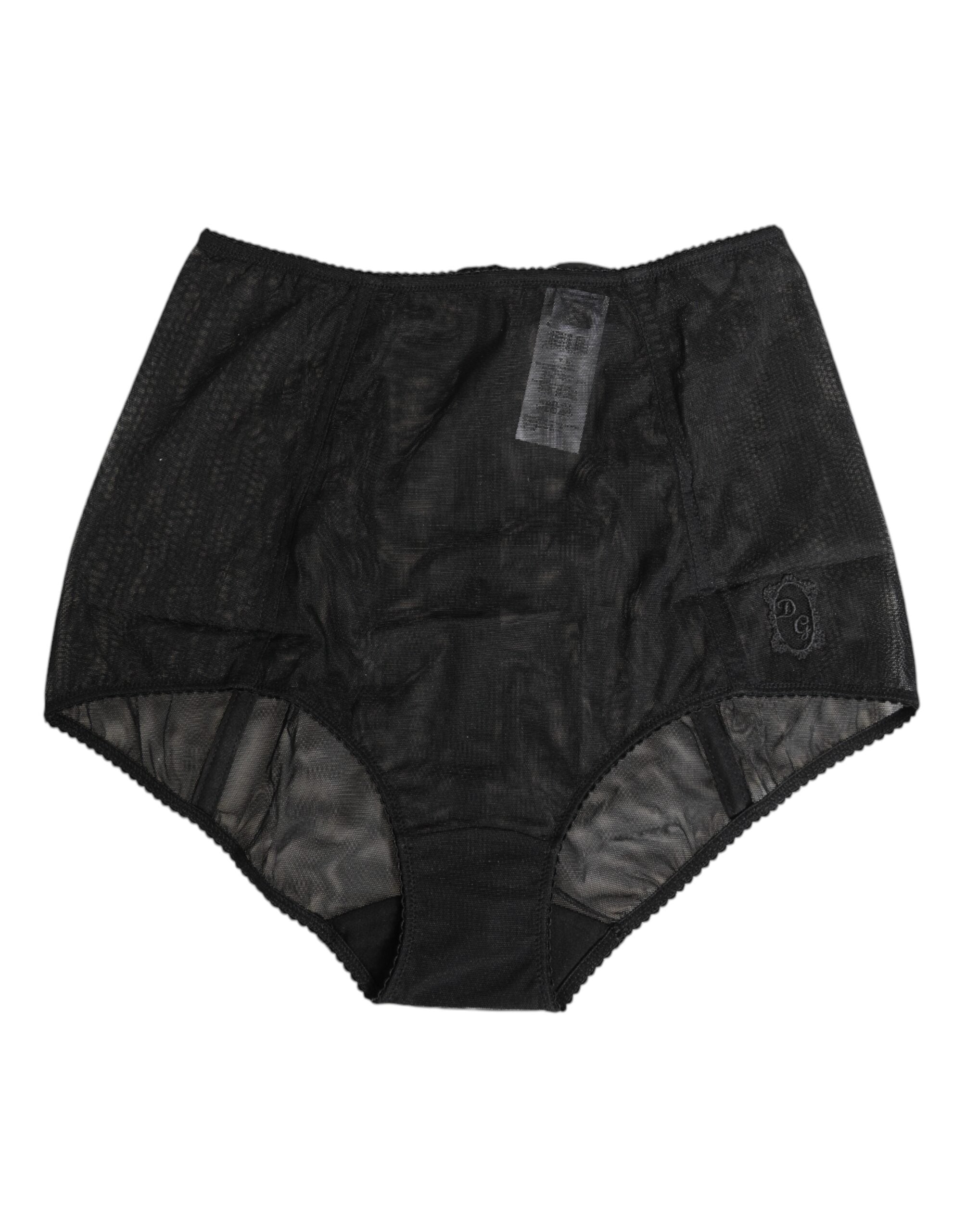 Dolce &amp; Gabbana Sort højtaljet mesh transparent shapewear-undertøj