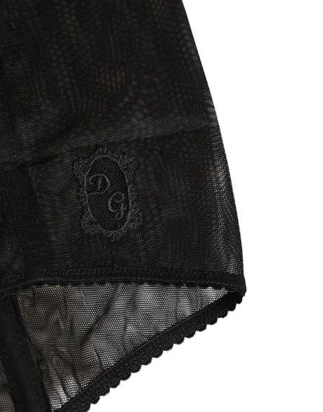 Dolce &amp; Gabbana Sort højtaljet mesh transparent shapewear-undertøj