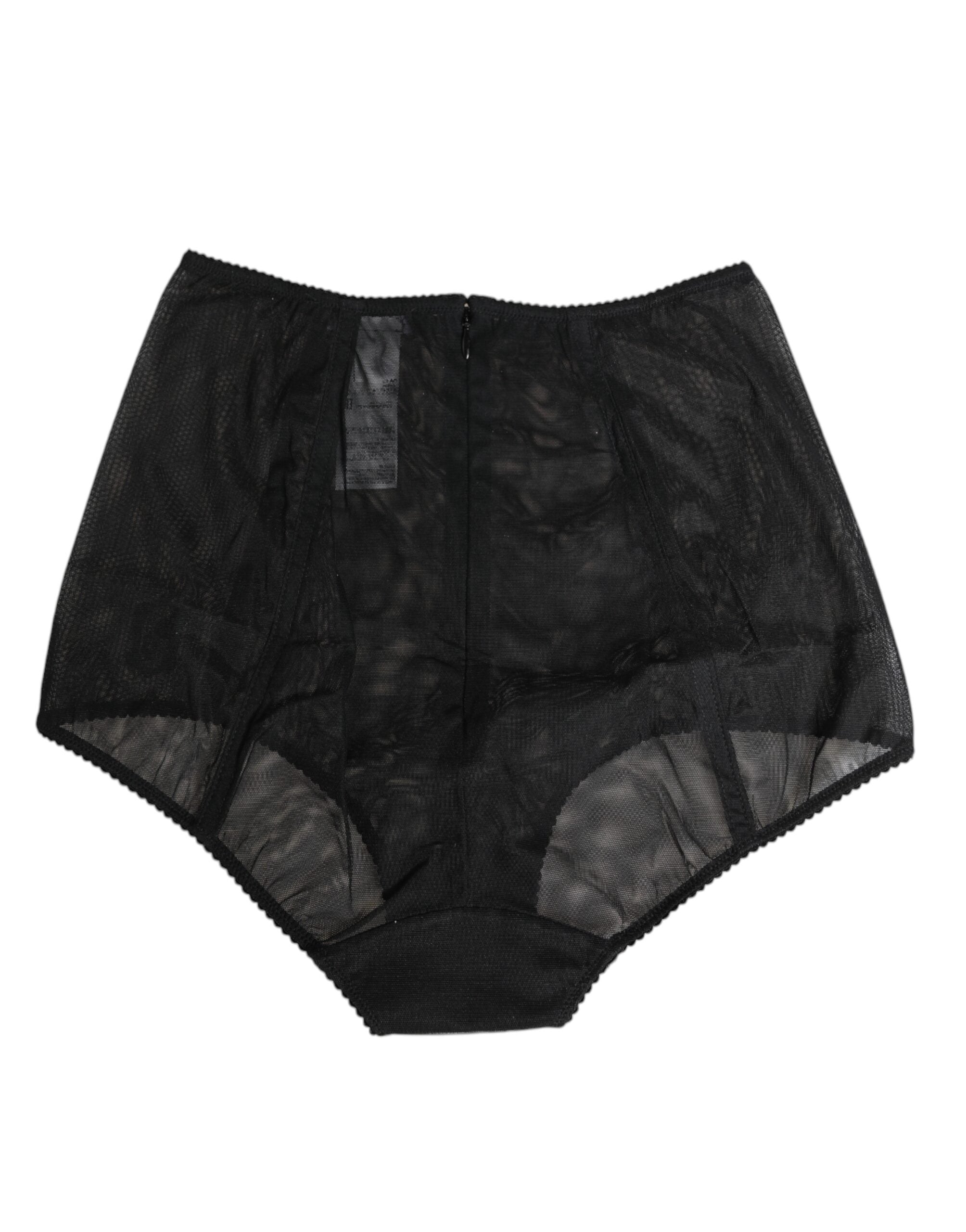 Dolce &amp; Gabbana Sort højtaljet mesh transparent shapewear-undertøj