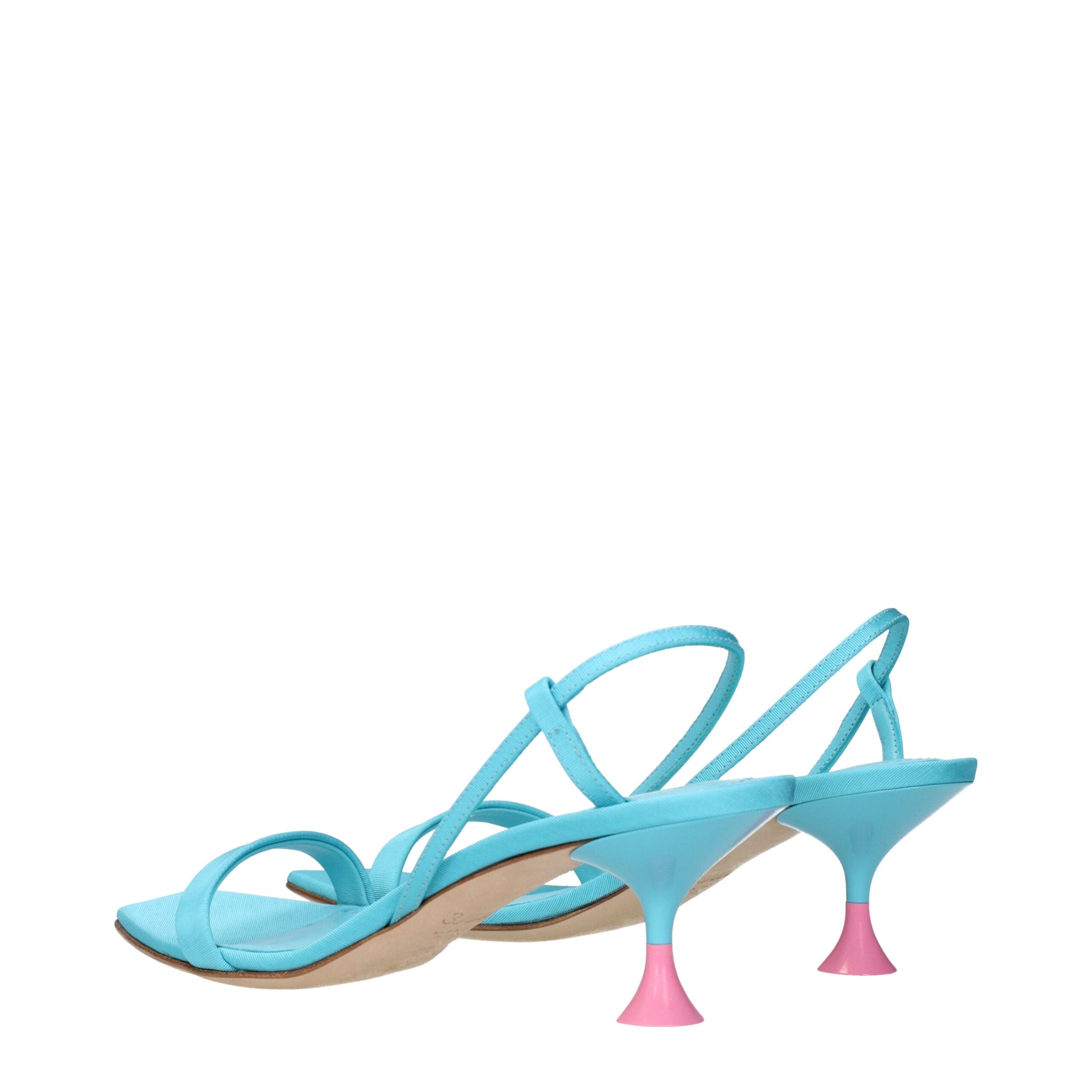 3Juin Blue Fabric Stiletto Heels Sandals