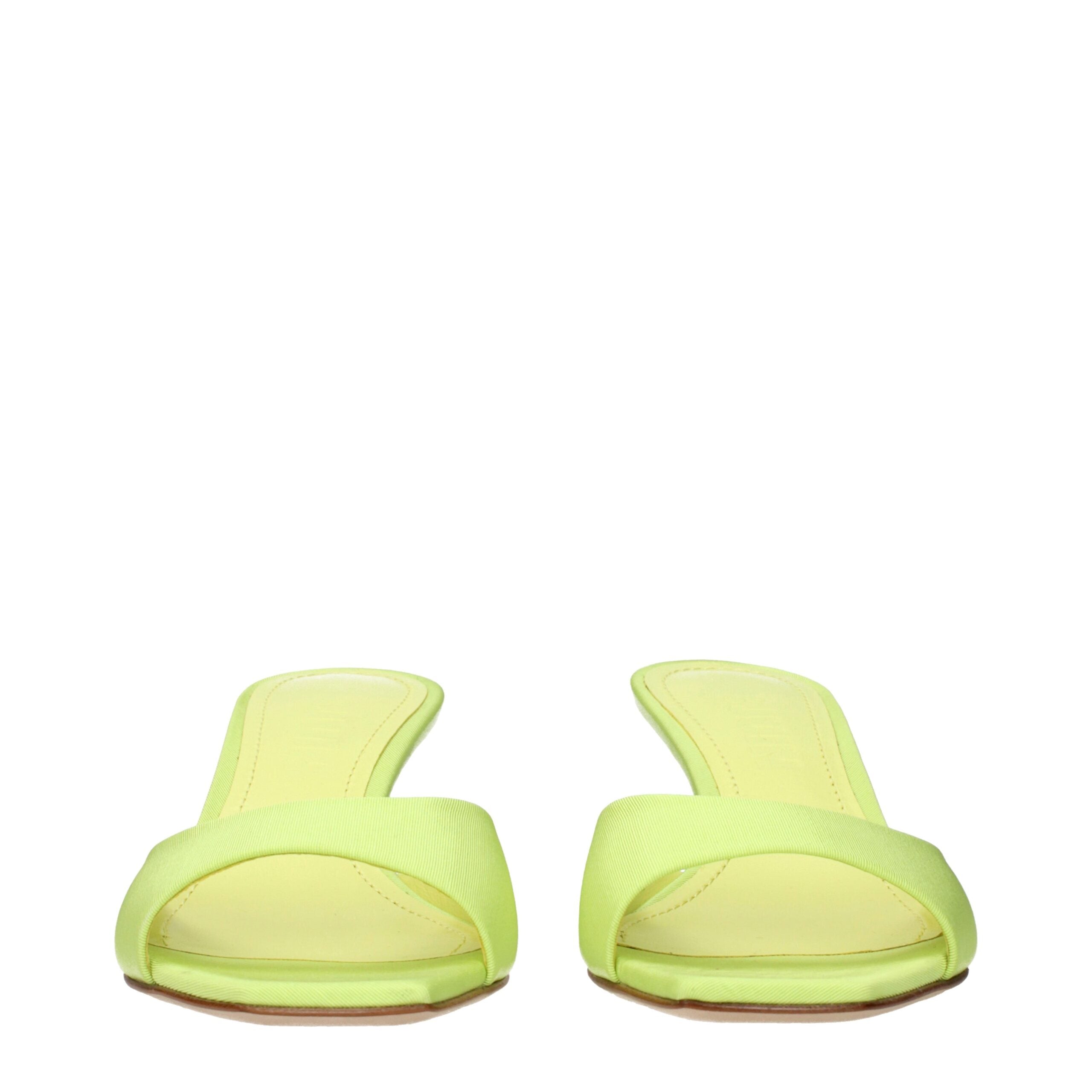 3Juin Green Fabric Stiletto Heels Sandals