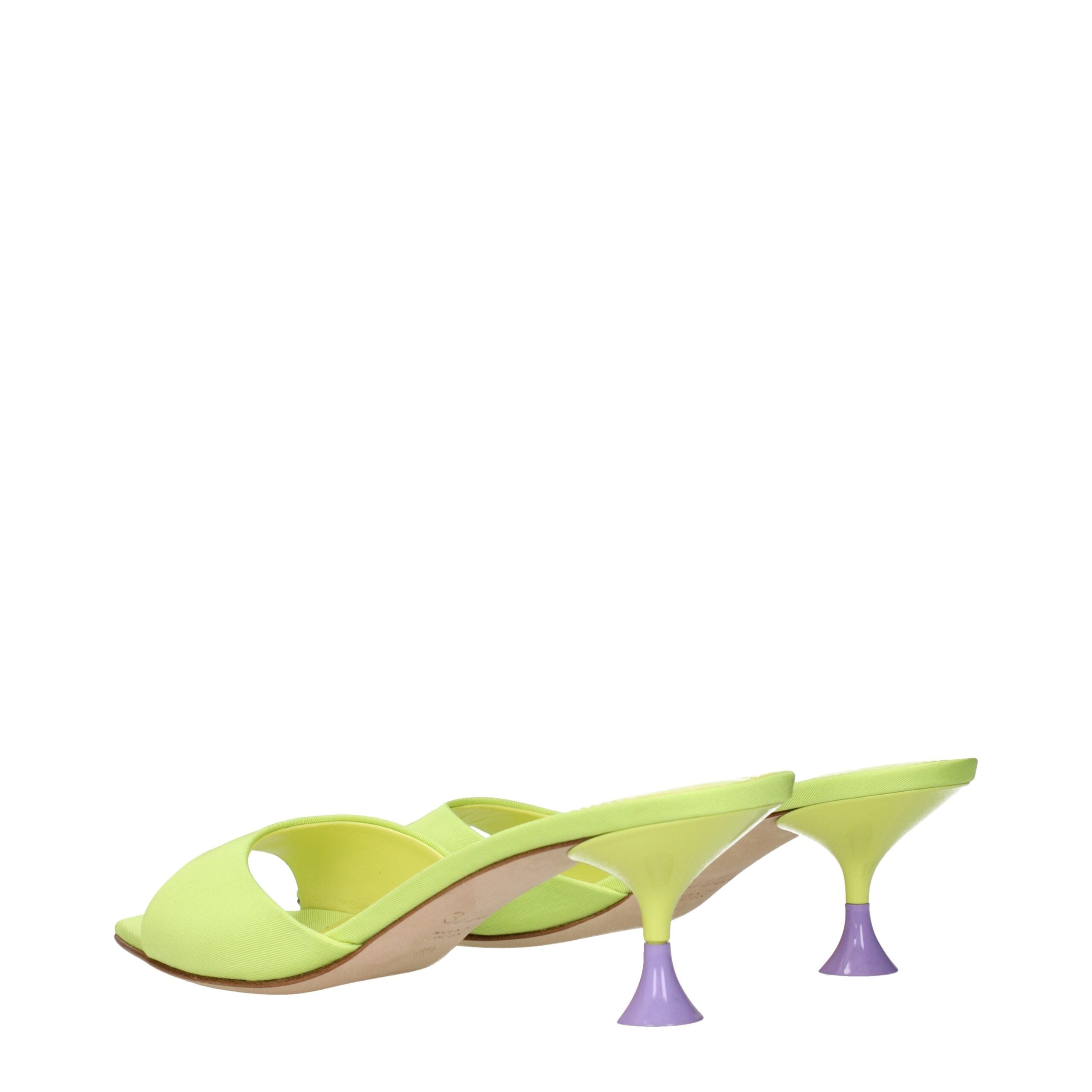3Juin Green Fabric Stiletto Heels Sandals