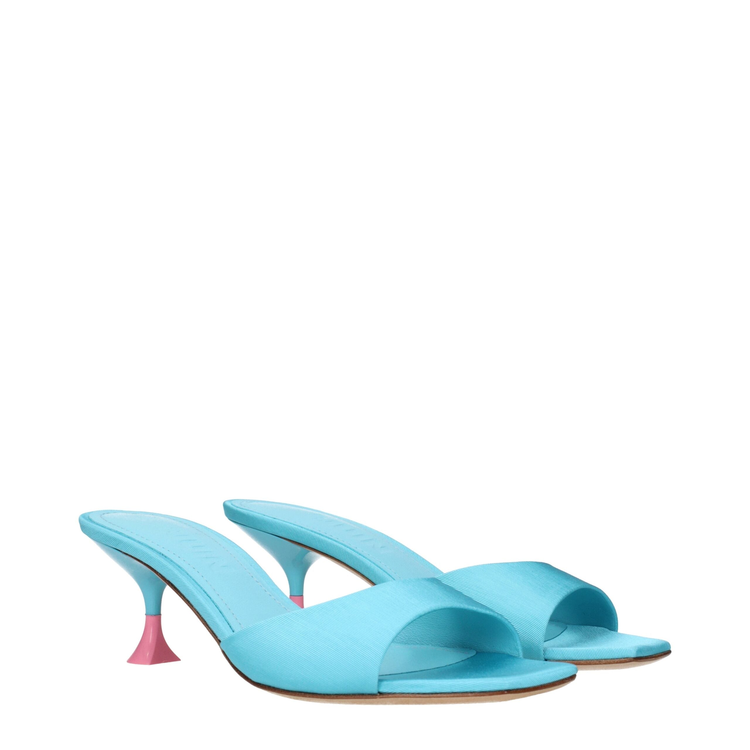3Juin Blue Fabric Stiletto Heels Sandals