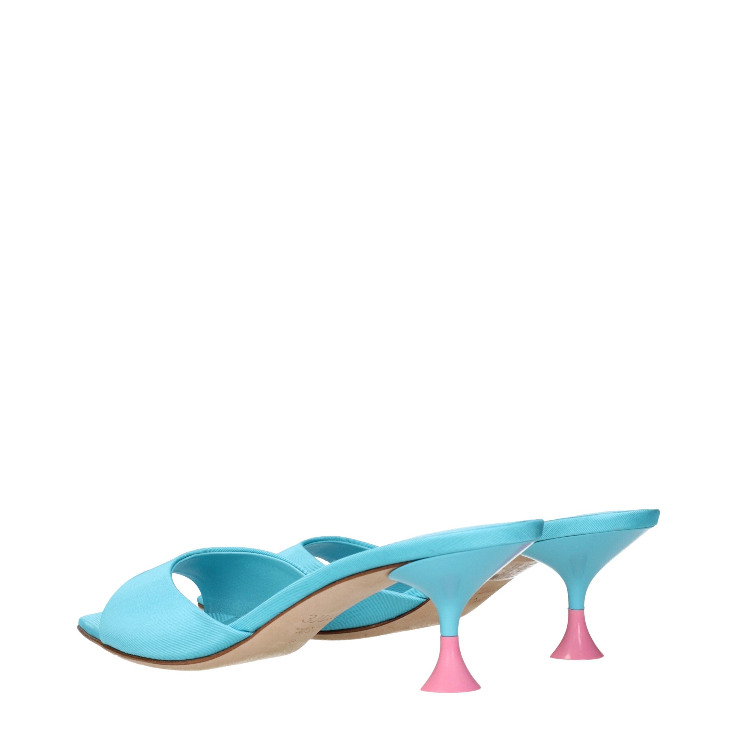 3Juin Blue Fabric Stiletto Heels Sandals