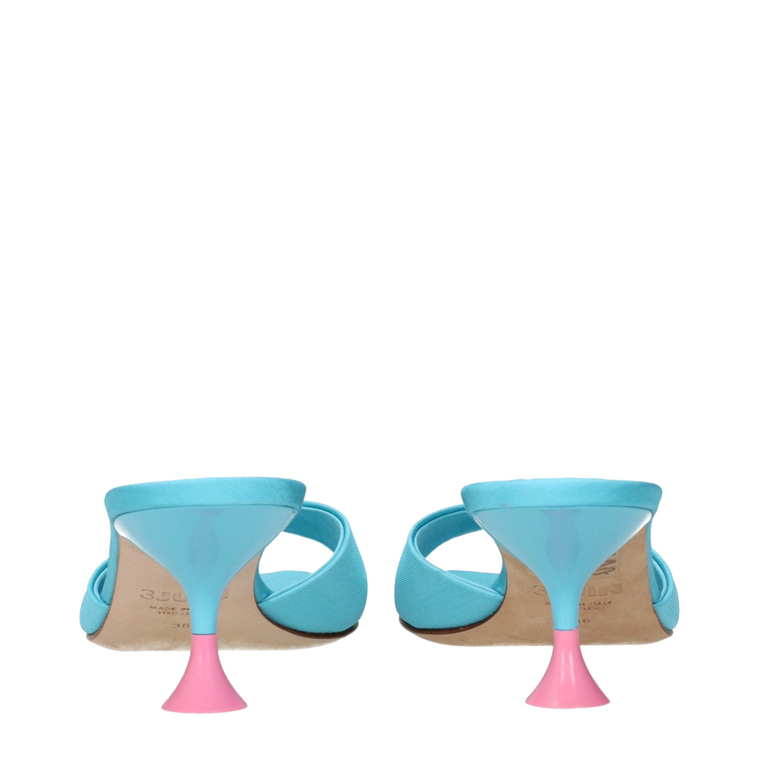 3Juin Blue Fabric Stiletto Heels Sandals