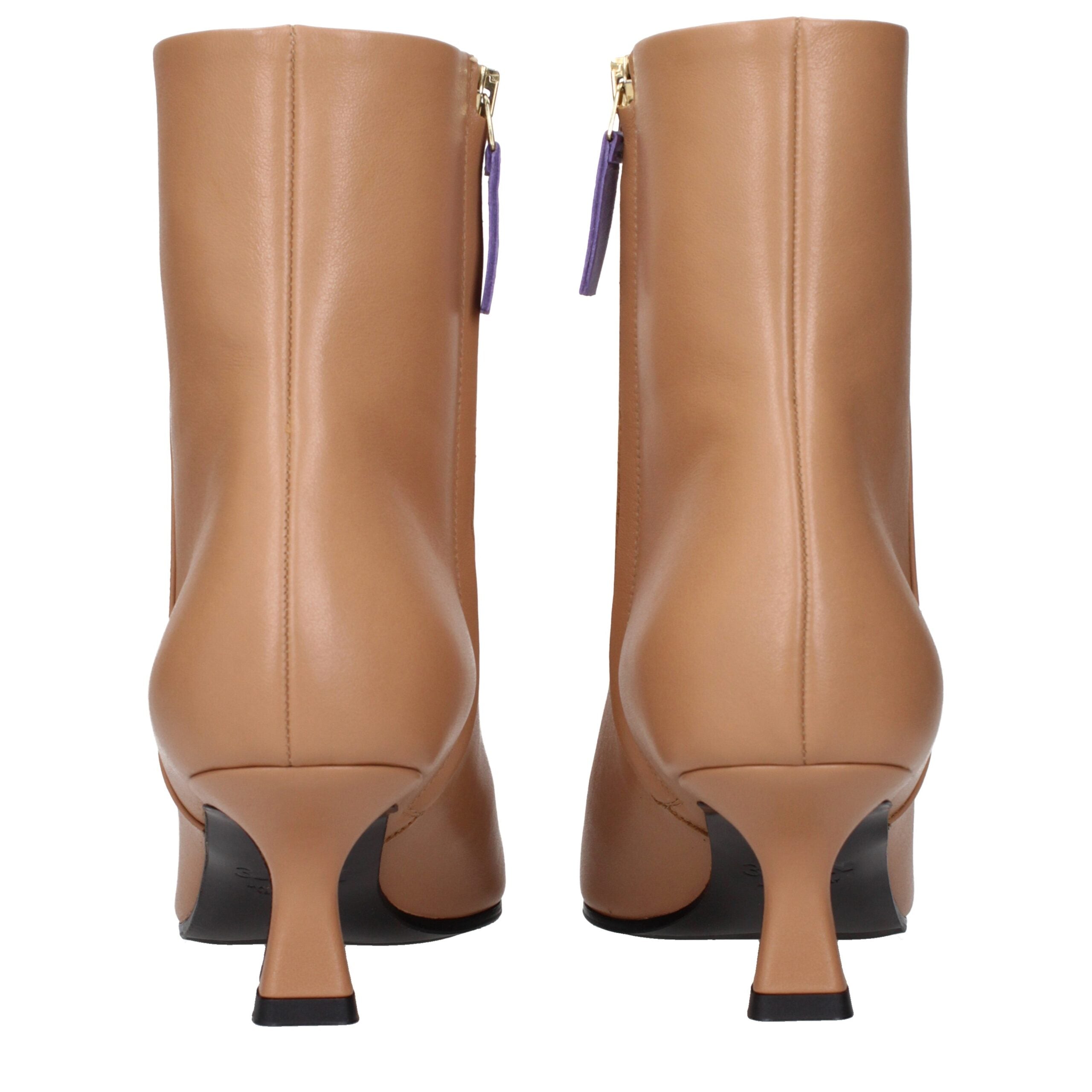 3Juin Brown Leather Ankle Boots