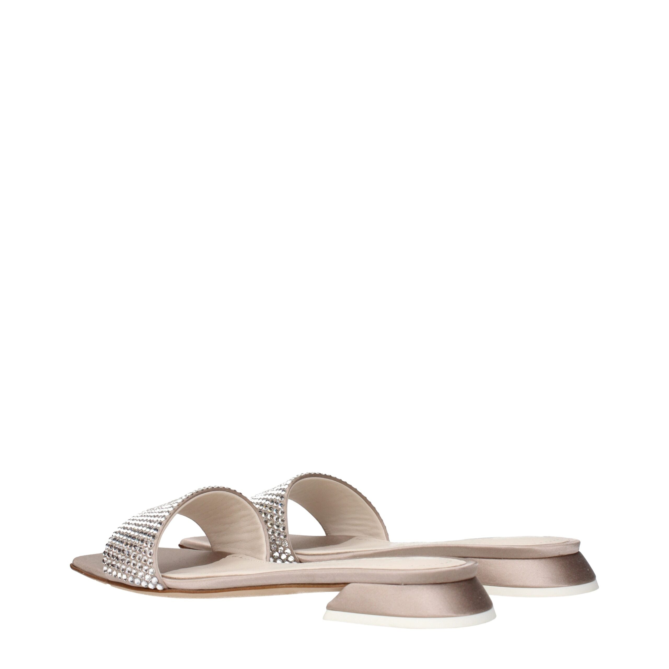 3Juin Beige Satin Slippers Sandals