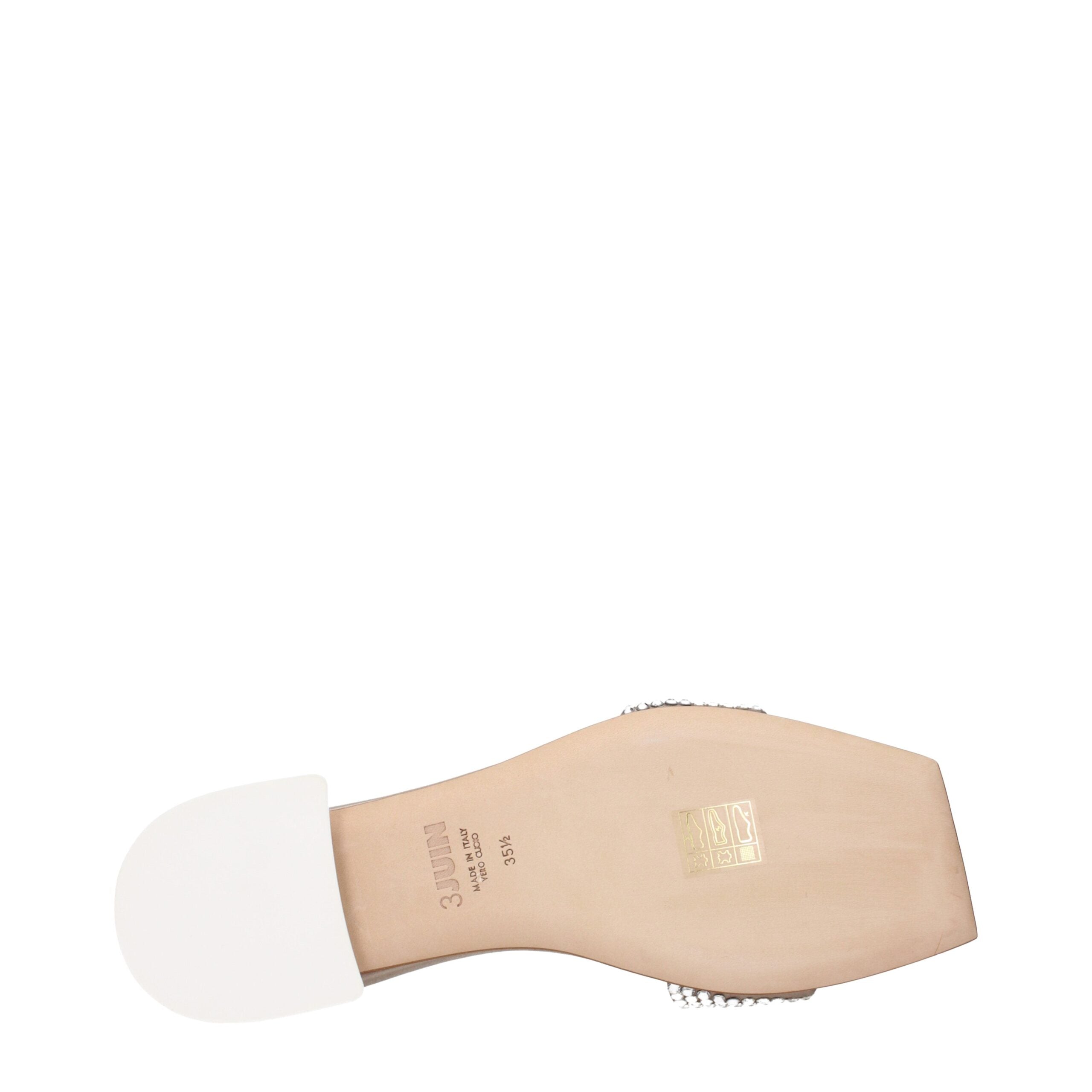 3Juin Beige Satin Slippers Sandals