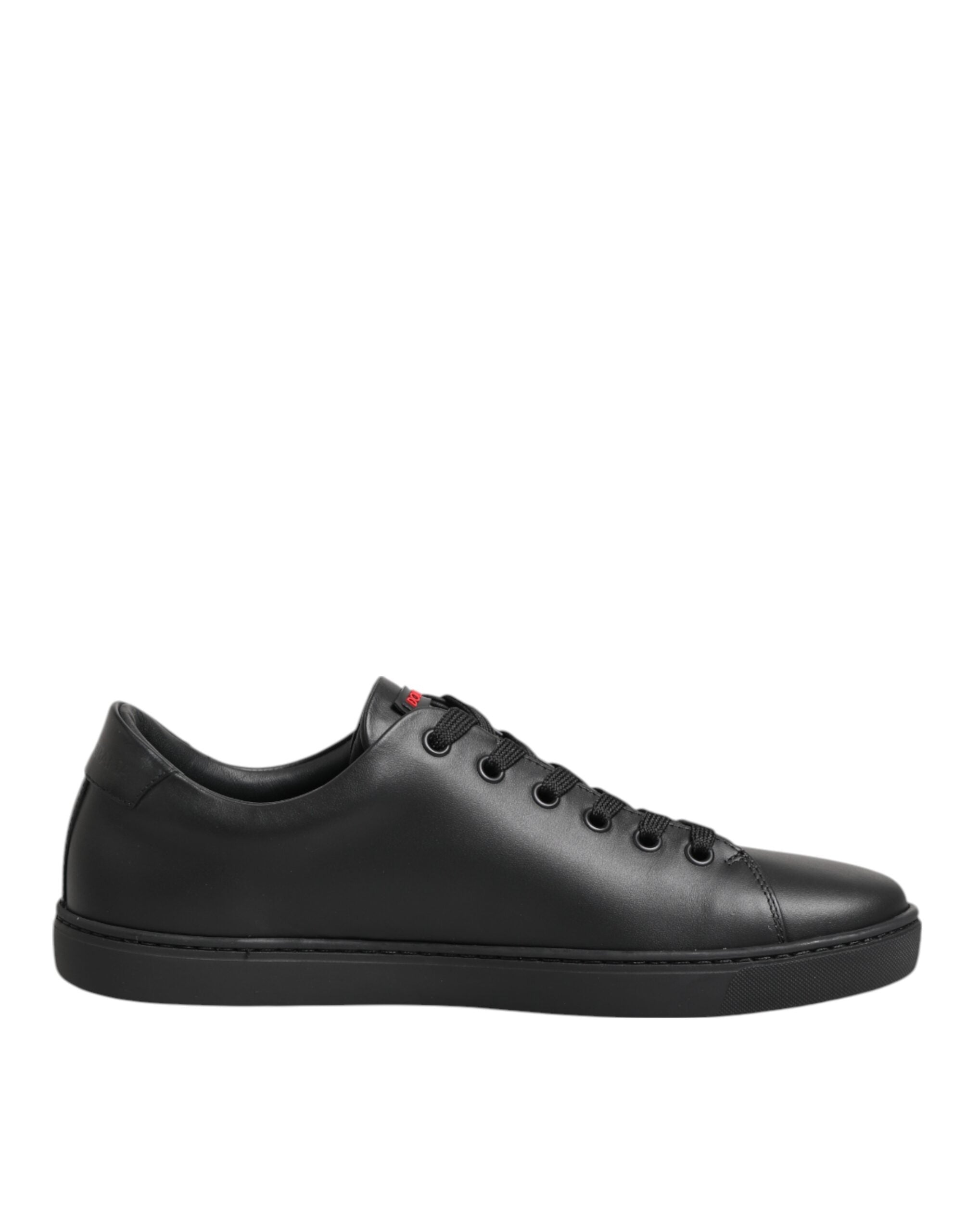 Dolce &amp; Gabbana sorte læder krystalhjerte lave sneakers sko