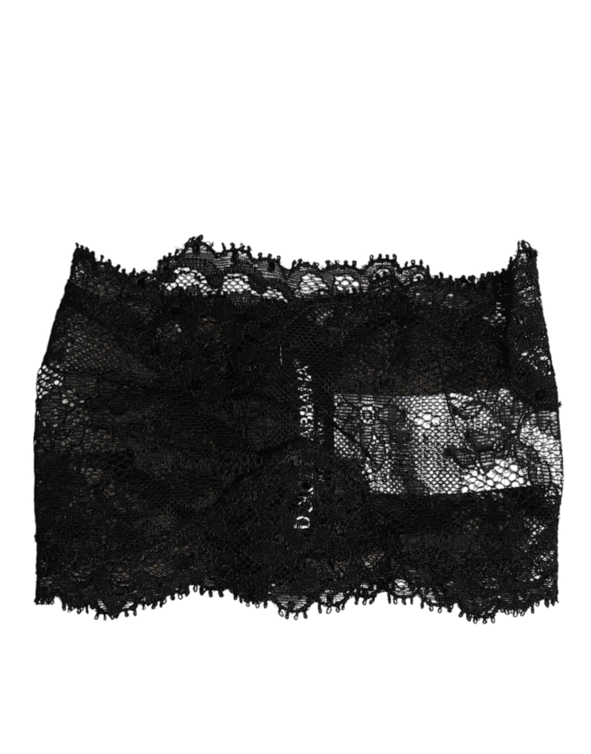 Dolce &amp; Gabbana Sort Blonde Bandeau Bustier Top Transparent Stretch Undertøj