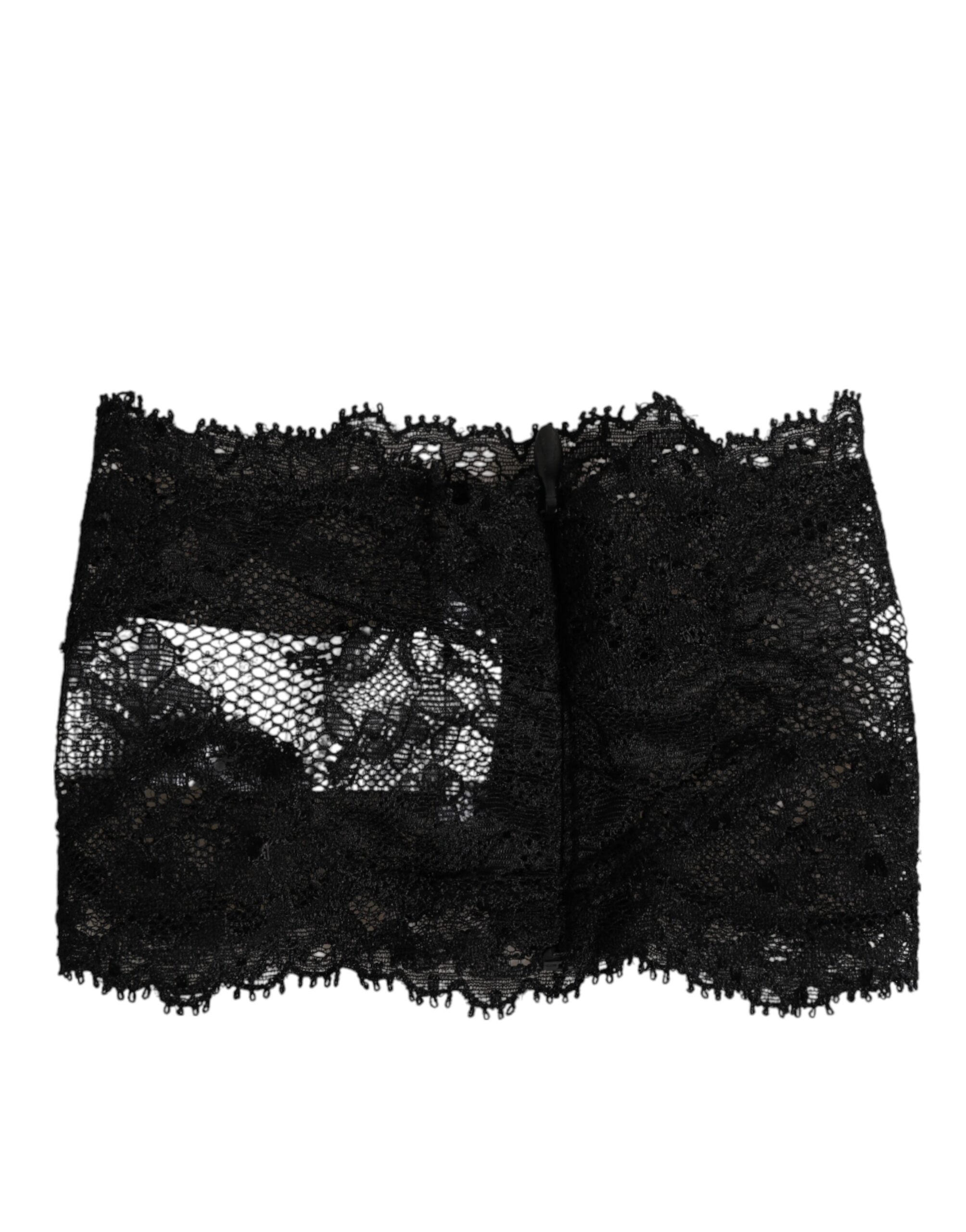 Dolce &amp; Gabbana Sort Blonde Bandeau Bustier Top Transparent Stretch Undertøj