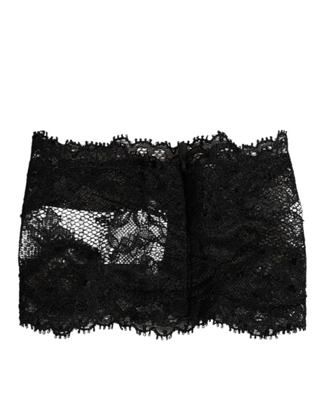 Dolce &amp; Gabbana Sort Blonde Bandeau Bustier Top Transparent Stretch Undertøj